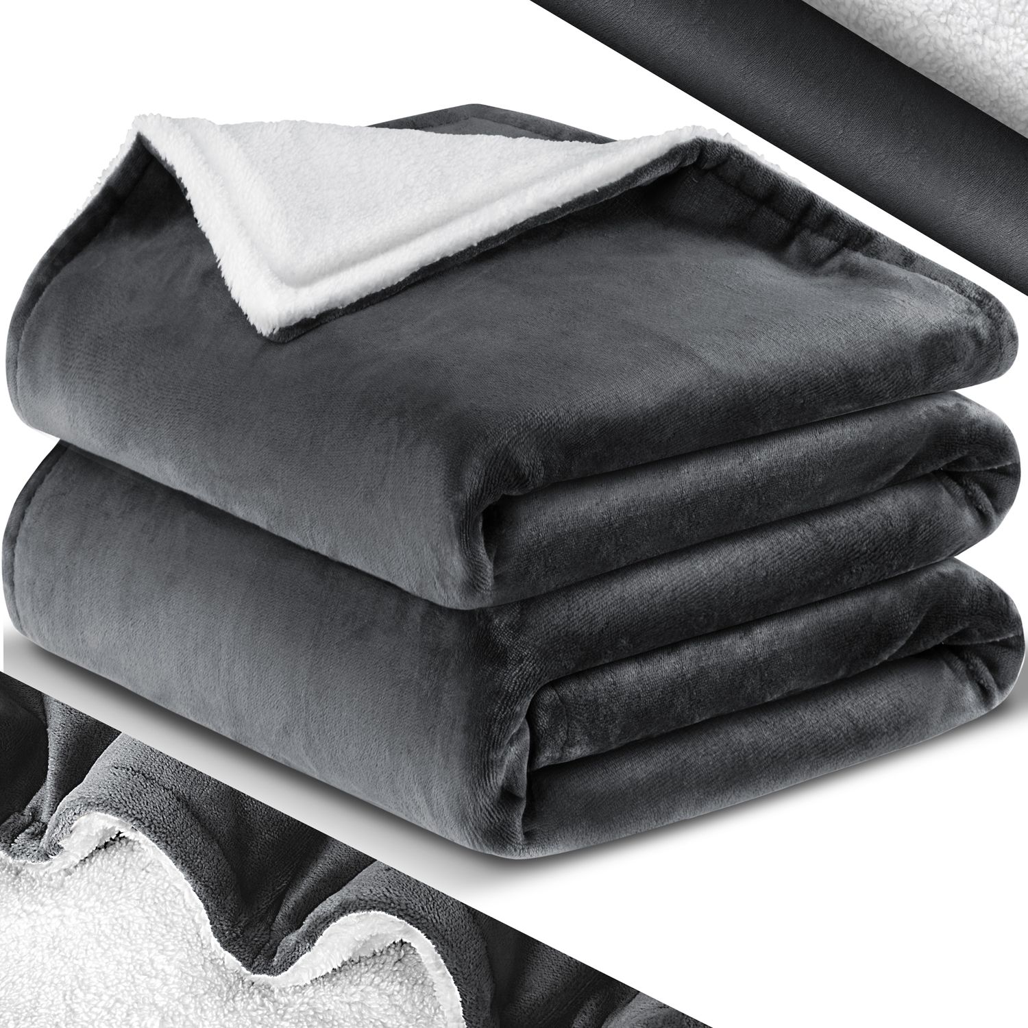 KESSER&reg; Kuscheldecke Flauschige Sherpa Extra Weich & Warm Wohndecke Flanell Fleecedecke, Falten best&auml;ndig/Anti-verf&auml;rben als Couchdecke Sofadecke oder Bett&uuml;berwurf - Bild 1
