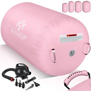 KESSER® Aufblasbare Air Roll Airtrack, Gymnastik-Rolle | inkl. Tragetasche & elektr. Luftpumpe | Barrel Gymnastik Tumbling | Yoga Gymnastik Rolle Gymnastikmatte, Fitnessrolle - Bild 1