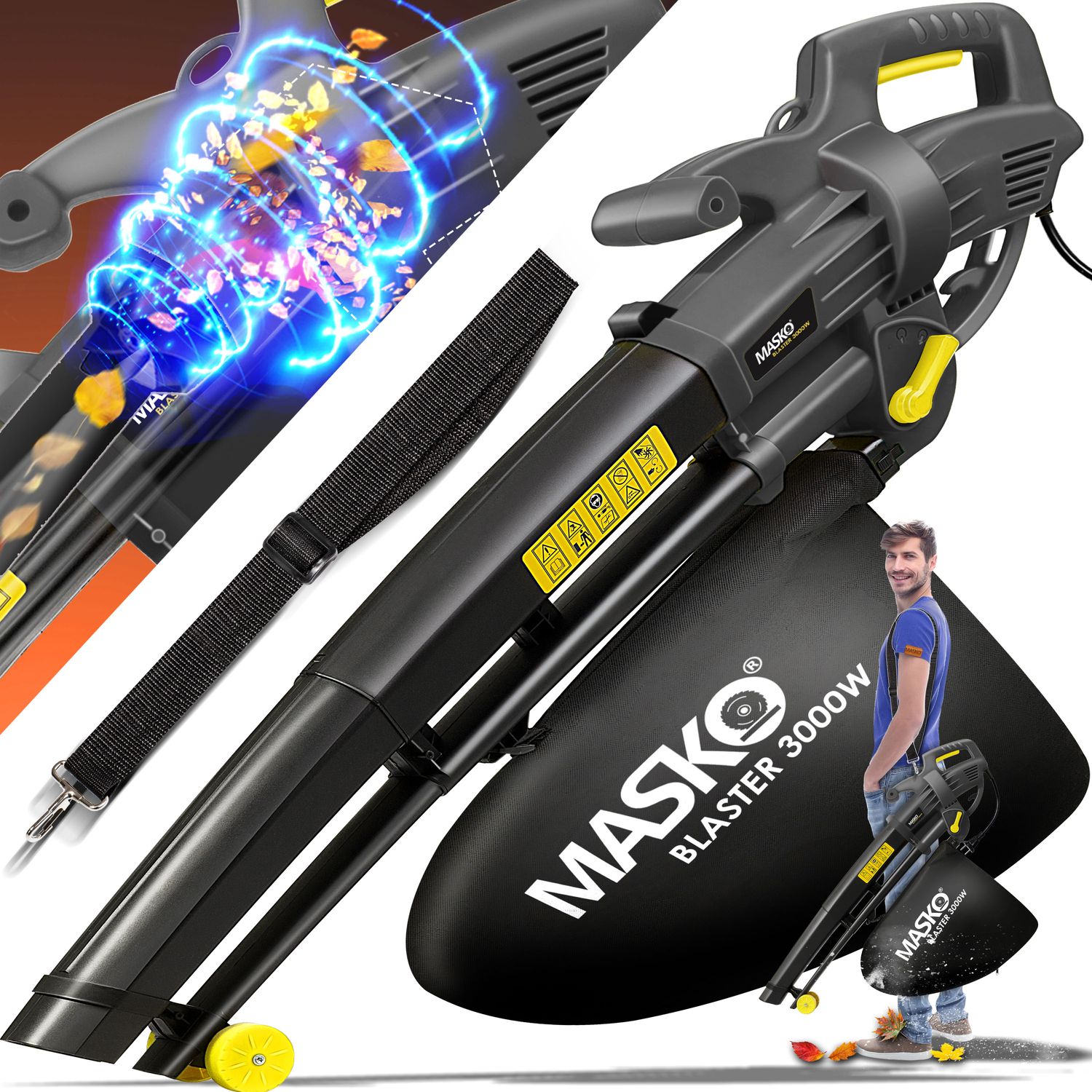 MASKO&reg; Elektro Laubsauger 3in1 Elektrischer 3000W 45L Laubbl&auml;ser Laubh&auml;cksler - Bild 1