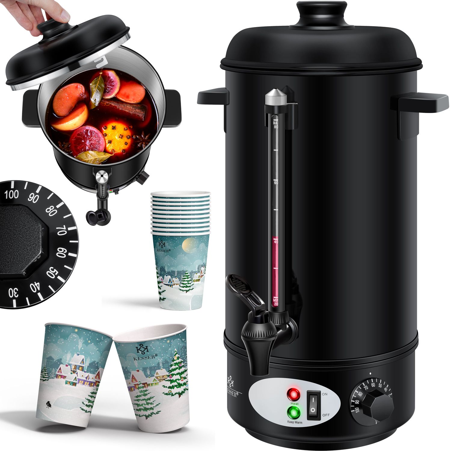 KESSER&reg; Gl&uuml;hweinkessel Edelstahl Gl&uuml;hweinkocher Gl&uuml;hweinautomat Hei&szlig;getr&auml;nkeautomat Wasserkocher Hei&szlig;wasserspender Kocher Einkochautomat - Bild 1
