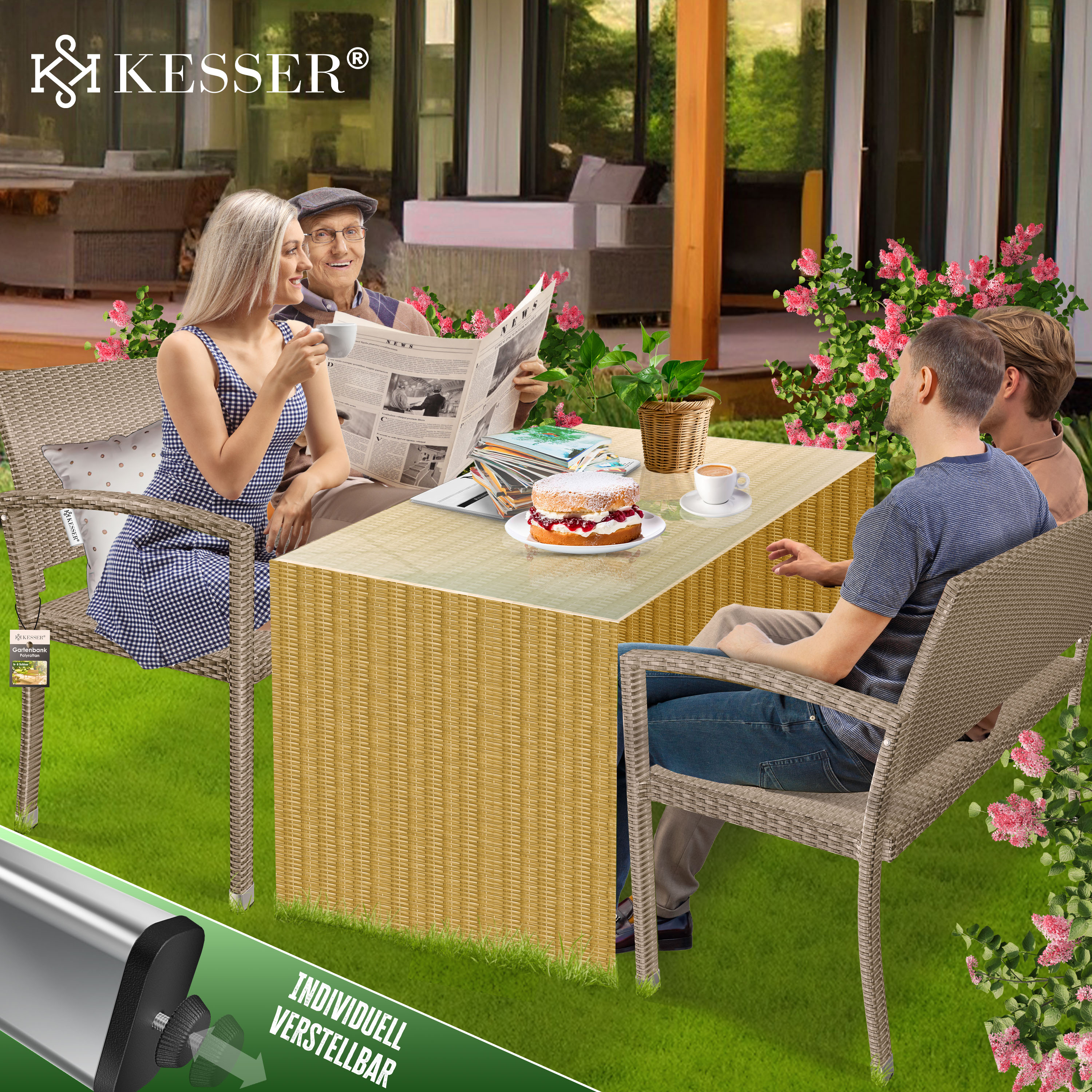 Waigg Gartenbank-Kissen 120x40cm – Sitzpolster Für Bänke Drinnen & Draußen | Rutschfest & Waschbar