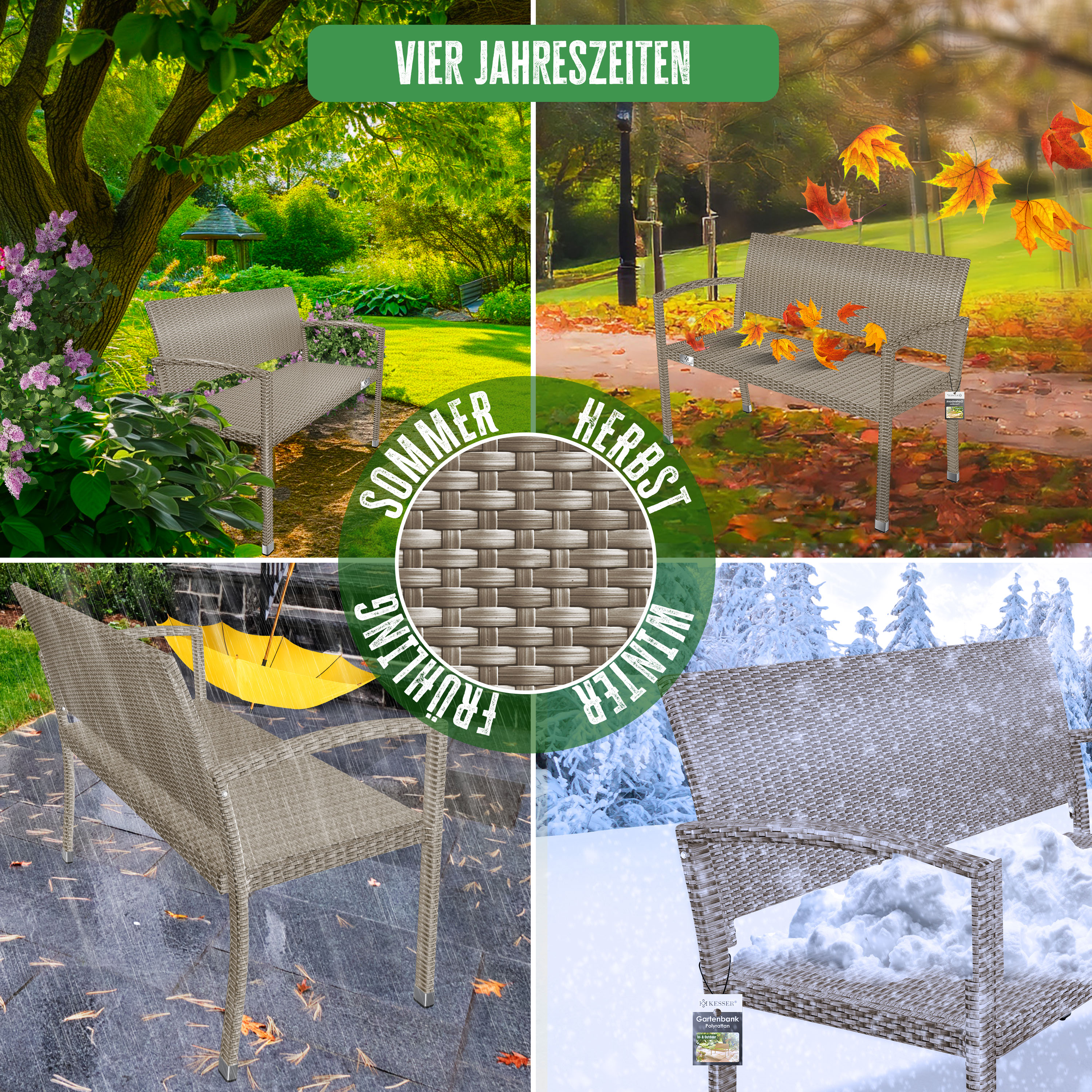 Waigg Gartenbank-Kissen 120x40cm – Sitzpolster Für Bänke Drinnen & Draußen | Rutschfest & Waschbar