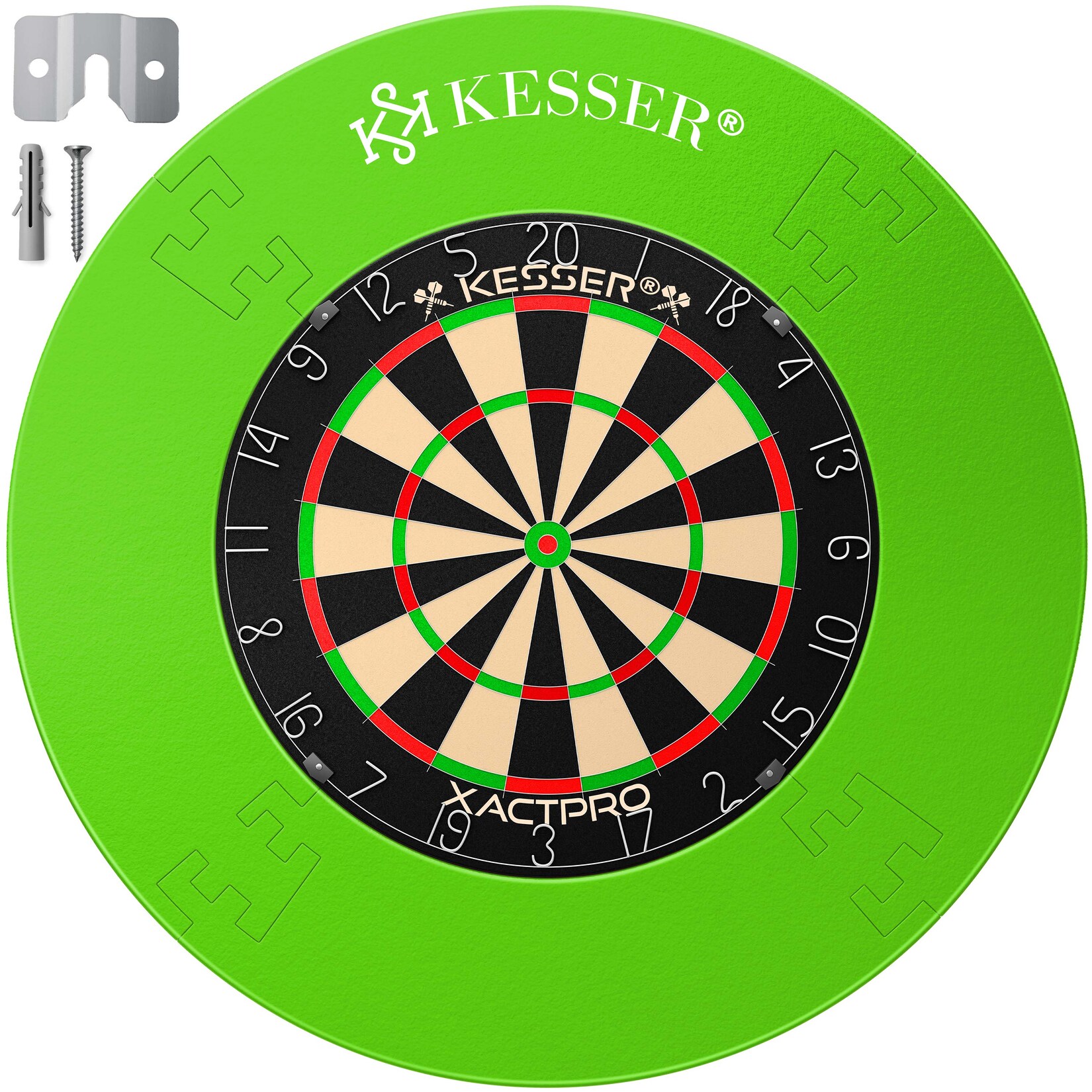 KESSER® Dartscheibe Sisal Professional Dartboard + Zubehör Steeldart Offizielles Dartscheibe Profi Steeldartscheibe - Dartboard inkl. Montageset