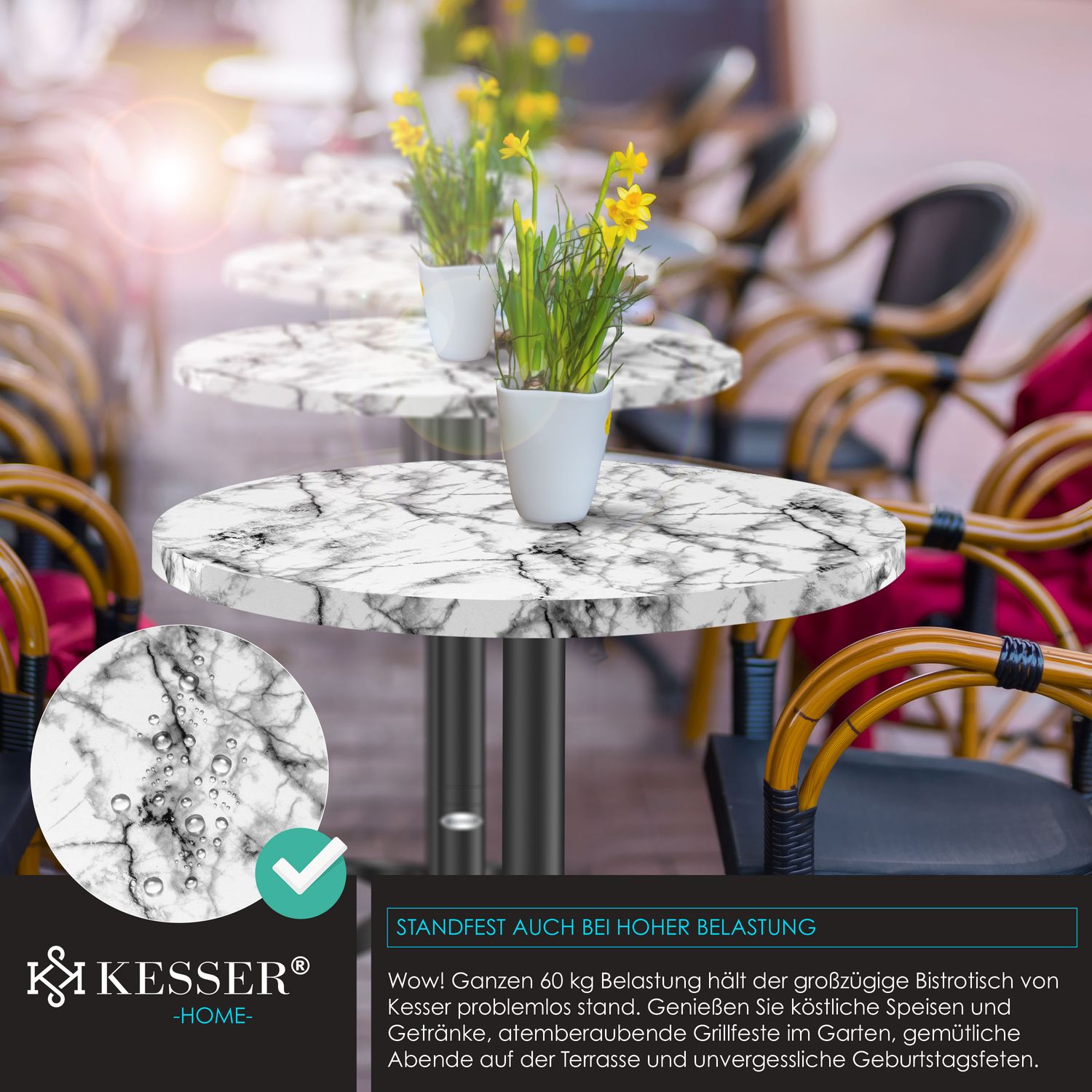 Stehtisch Bistrotisch Treviso 70x139cm Klappbar Anthrazit Gartentisch Partytisch