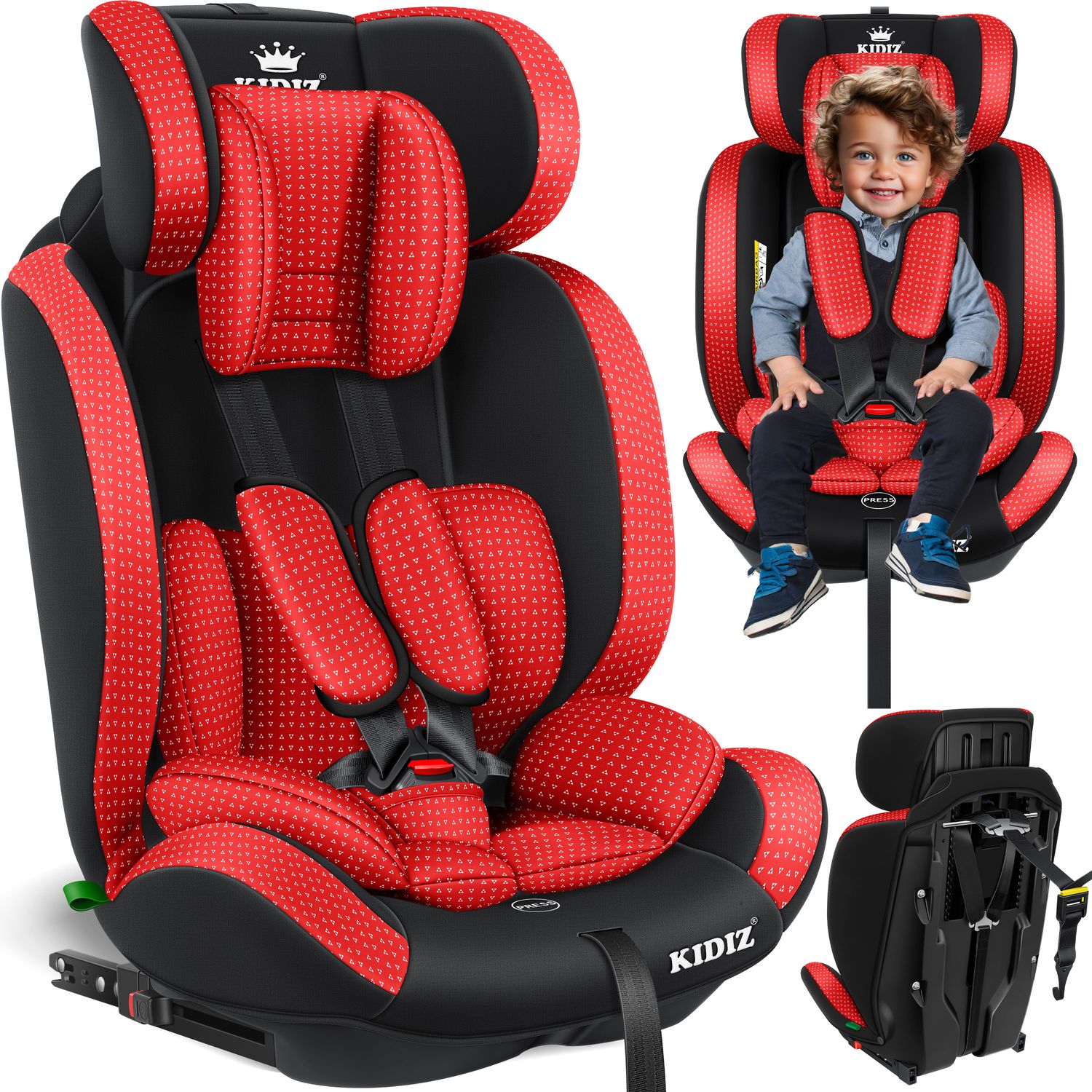 KIDIZ&reg; Autokindersitz Triangle Premium Kindersitz mit Isofix Kinderautositz | Autositz Sitzschale | 9 kg - 36 kg 1-12 Jahre | Gruppe 1/2/3 | universal | zugelassen nach ECE R129/03 - Bild 1