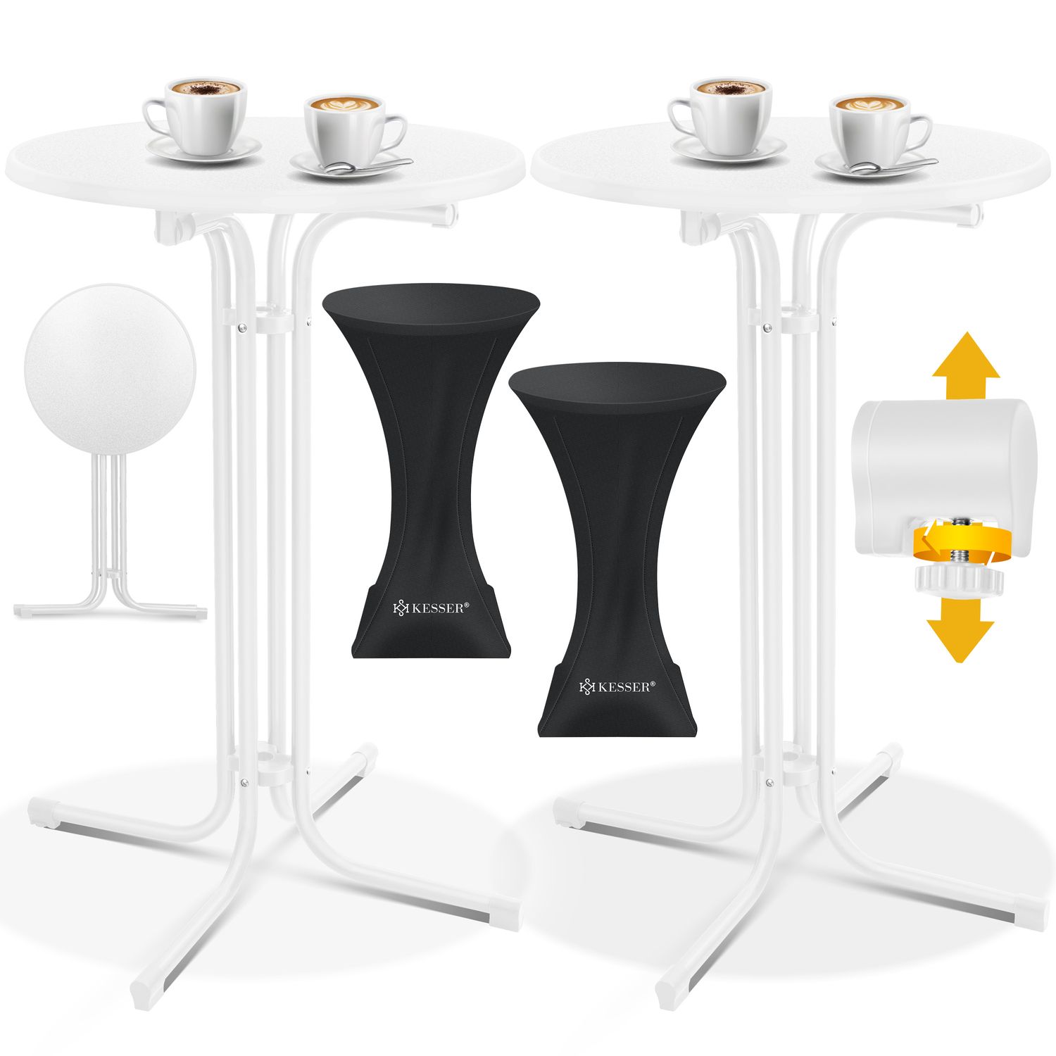 KESSER&reg; Gastro Stehtisch klappbar - Gastronomie Bistrotisch rund - Wetterbest&auml;ndiger Klapptisch Gartentisch - Runder Partytisch - Hitzebest&auml;ndig - Stabil und sicher - Bild 1