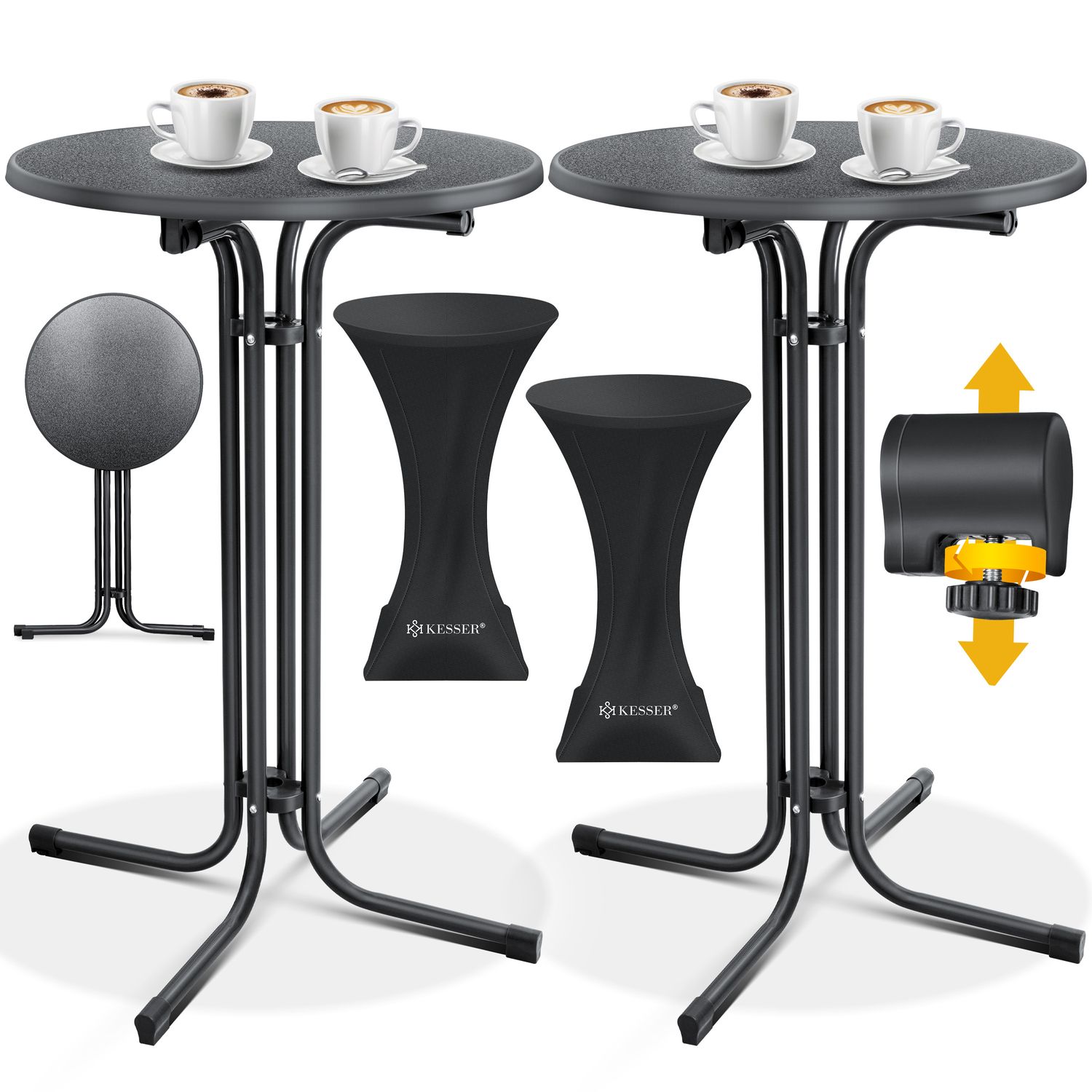 KESSER&reg; Gastro Stehtisch klappbar - Gastronomie Bistrotisch rund - Wetterbest&auml;ndiger Klapptisch Gartentisch - Runder Partytisch - Hitzebest&auml;ndig - Stabil und sicher - Bild 1