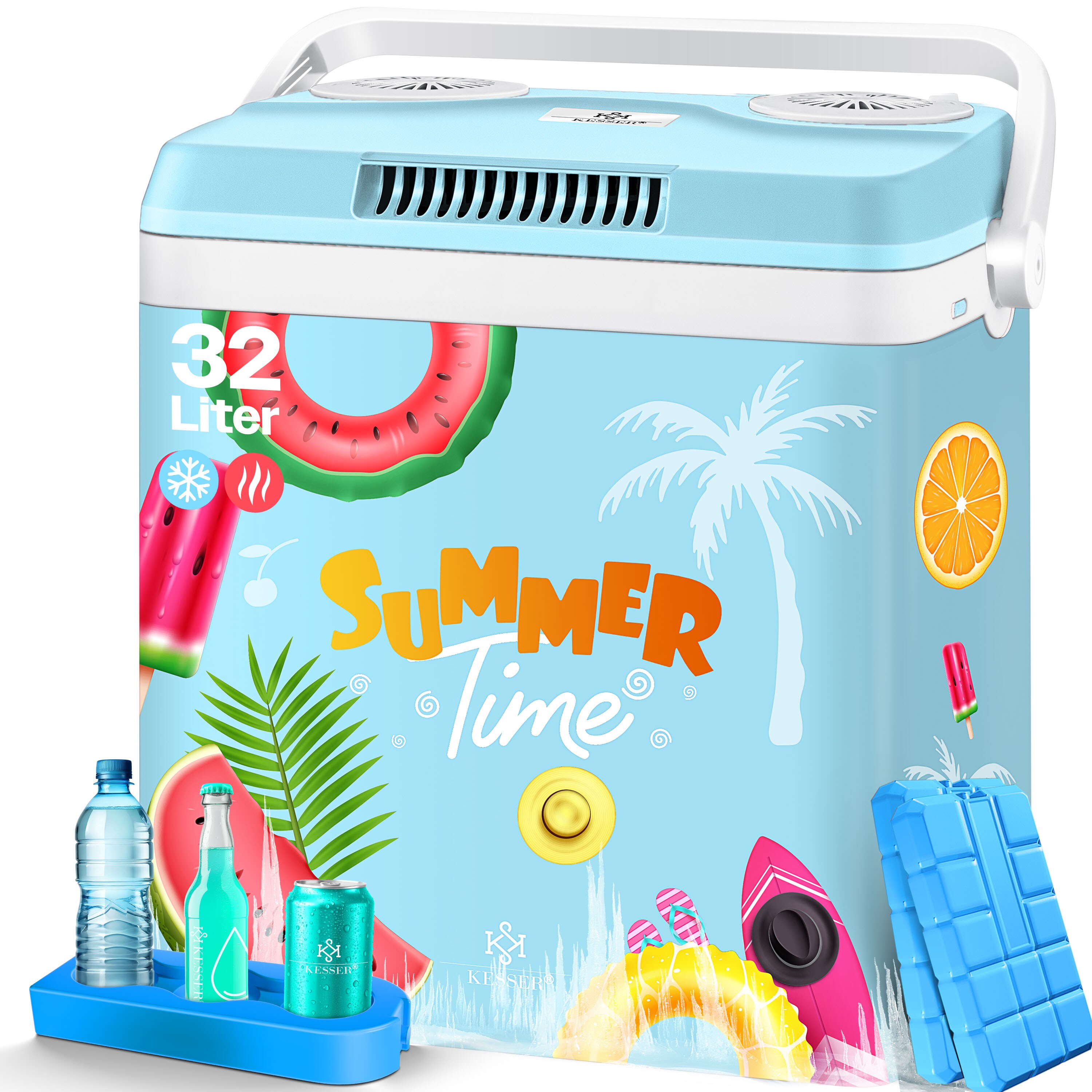 KESSER&reg; 32 L K&uuml;hlbox 12V, 230V Stecker, Mini-K&uuml;hlschrank, Thermoelektrische Warmhaltebox - Bild 1