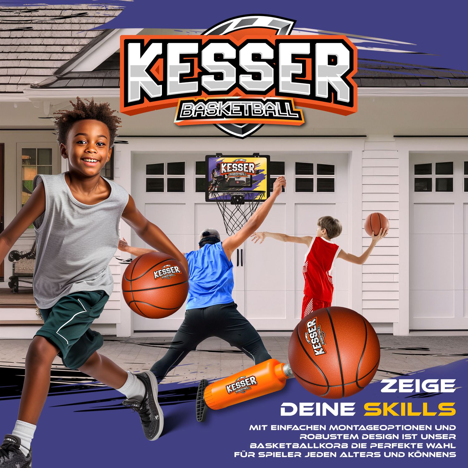 8 Stück Basketball-Mülleimer Aus Kunststoff – 12,5 Liter, Witziges Design Für Zuhause & Büro