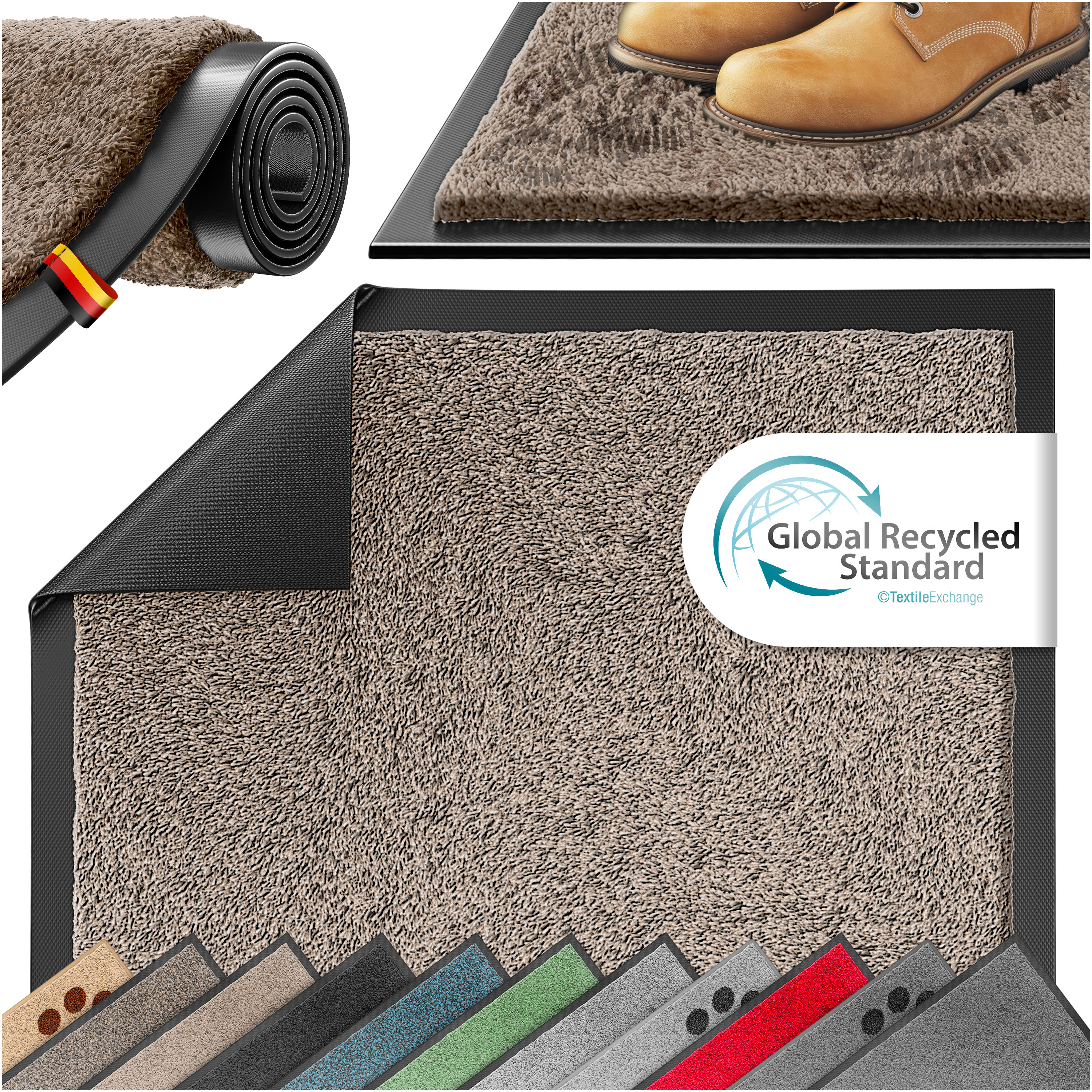 KESSER&reg; Schmutzfangmatte rutschfeste Fu&szlig;matte f&uuml;r Innen- & Au&szlig;enbereich waschbar & wetterfest | T&uuml;rmatte Wohnungseingang | Teppich f&uuml;r B&uuml;ro & Vorzimmer | Fu&szlig;abtreter Fu&szlig;abstreifer - Bild 1