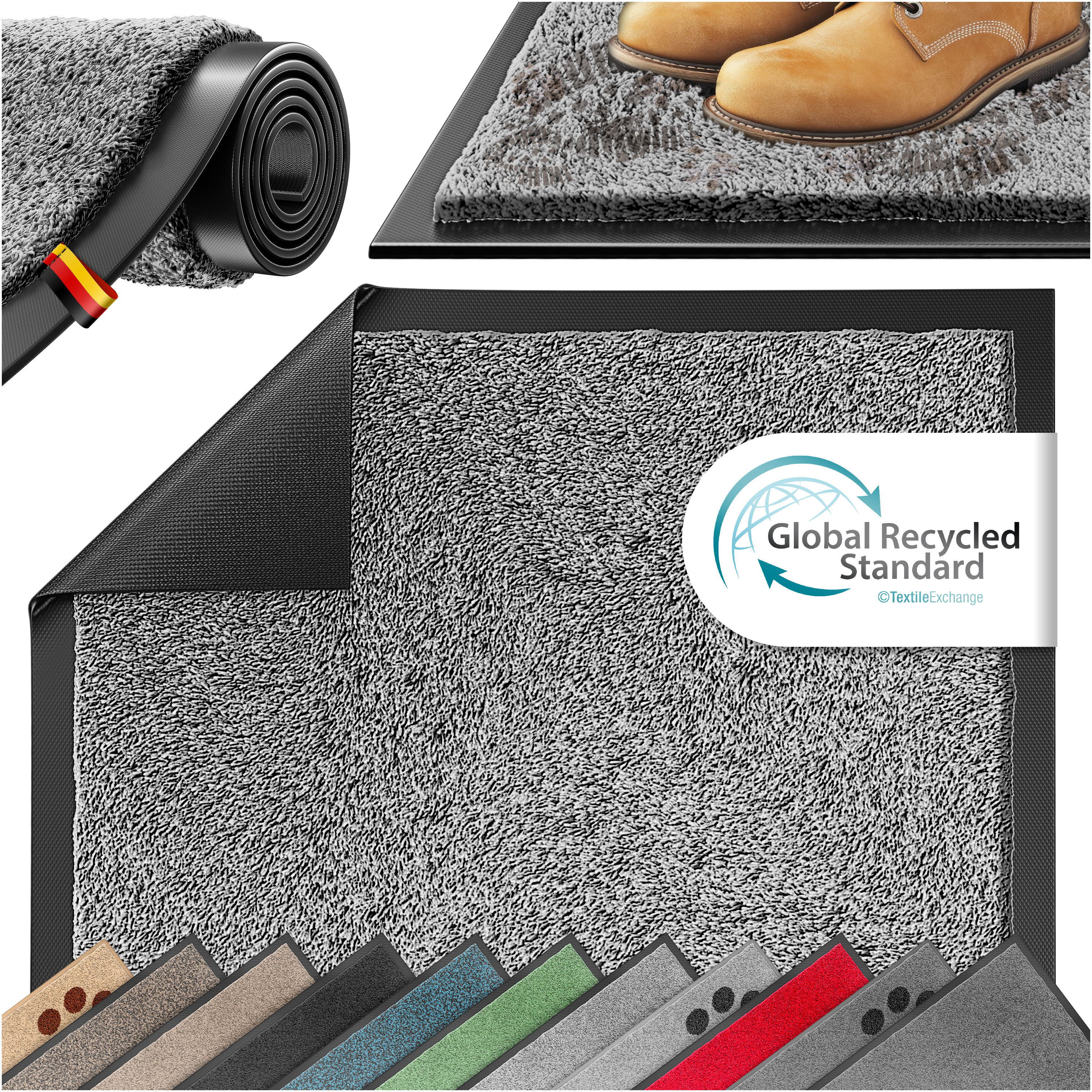 KESSER&reg; Schmutzfangmatte rutschfeste Fu&szlig;matte f&uuml;r Innen- & Au&szlig;enbereich waschbar & wetterfest | T&uuml;rmatte Wohnungseingang | Teppich f&uuml;r B&uuml;ro & Vorzimmer | Fu&szlig;abtreter Fu&szlig;abstreifer - Bild 1