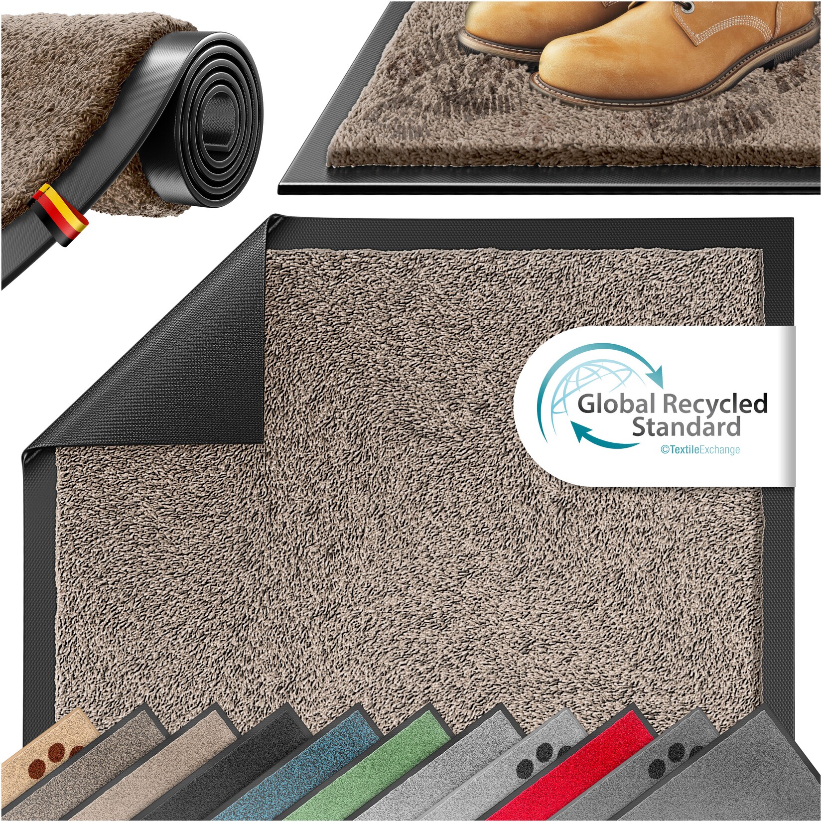 KESSER® Schmutzfangmatte rutschfeste Fußmatte für Innen- & Außenbereich waschbar & wetterfest Türmatte Wohnungseingang Teppich für Büro & Vorzimmer Fußabtreter Fußabstreifer