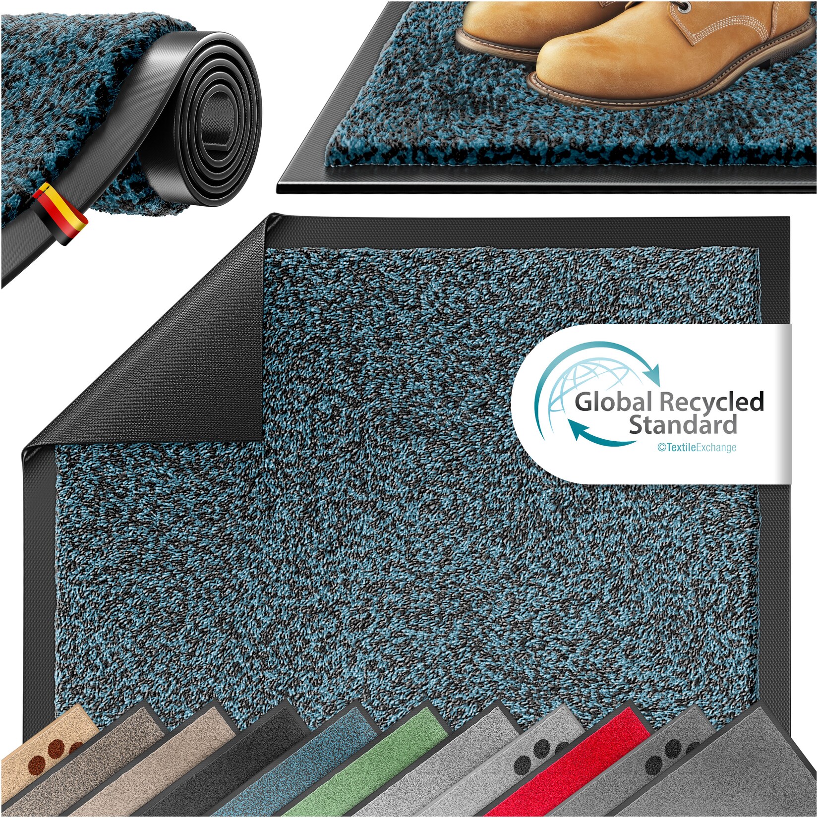 KESSER® Schmutzfangmatte rutschfeste Fußmatte für Innen- & Außenbereich waschbar & wetterfest Türmatte Wohnungseingang Teppich für Büro & Vorzimmer Fußabtreter Fußabstreifer