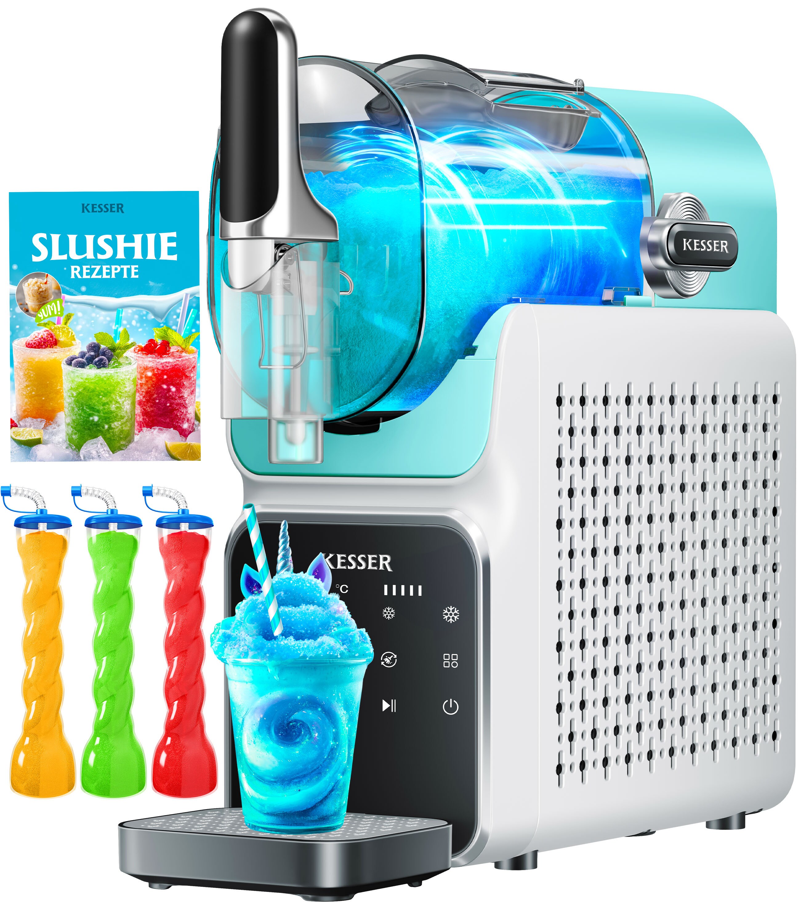 KESSER&reg; Slush Maschine f&uuml;r zu Hause - Slush Ice Maker 2L - f&uuml;r Slush, Eis-Cocktails, Frapp&eacute;s, Milchshakes & gefrorenen Saft - in 25 min & mit 6 Programmen - inkl. 3x Becher & Rezeptbuch - Bild 1