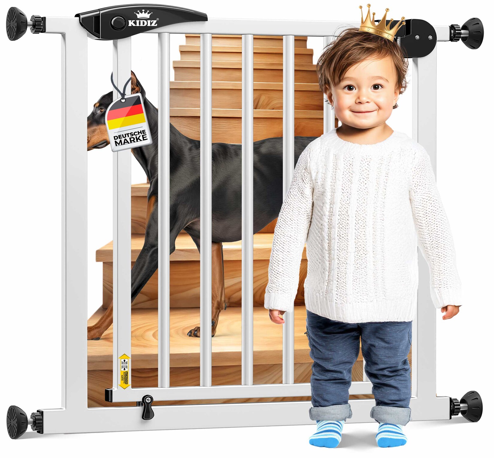 Kidiz® Türschutzgitter ? Absperrgitter ? Treppengitter ? Kindergitter   Gitter Haustier | 04255598367189