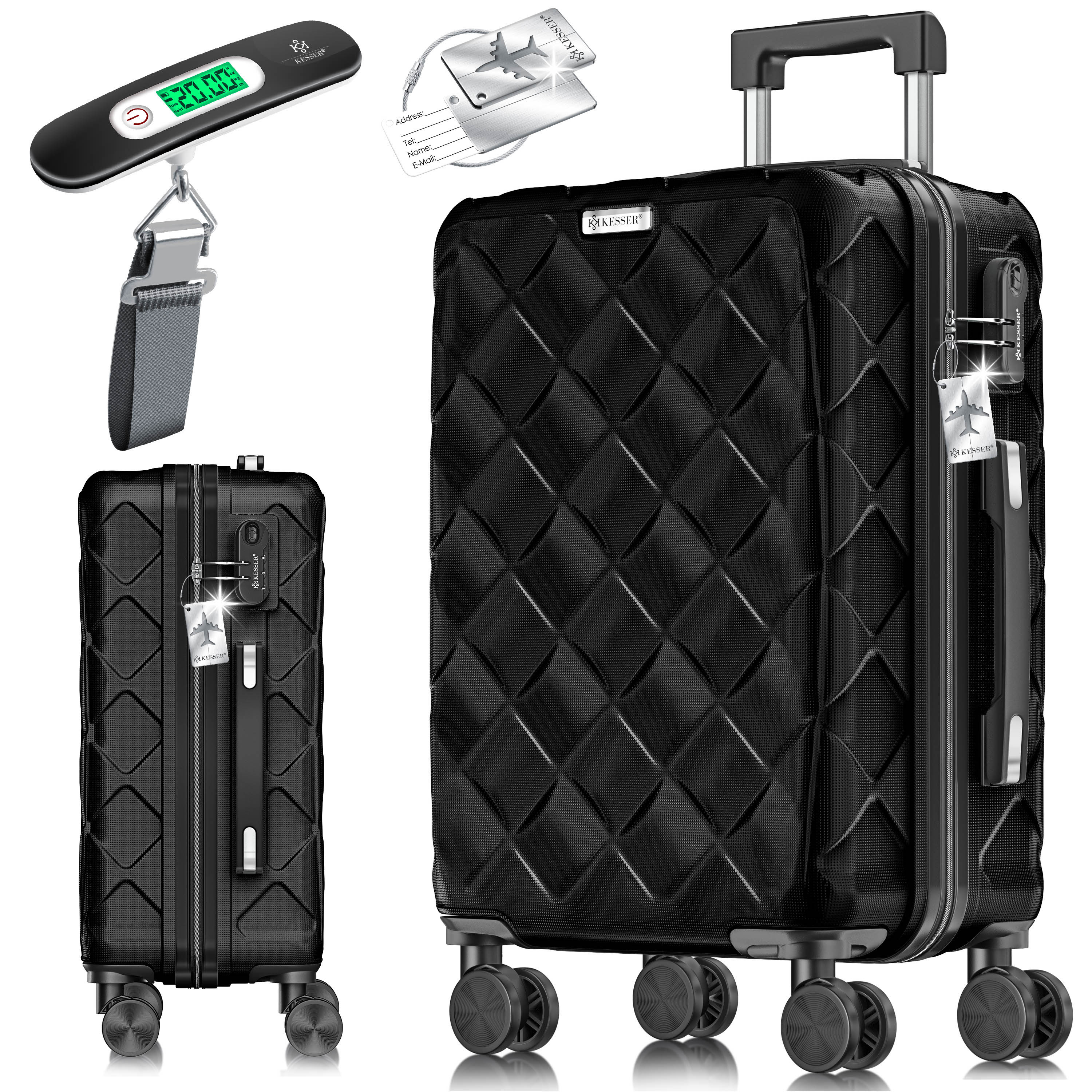 KESSER&reg; Reisekoffer | Koffer ABS Hartschalenkoffer mit Zahlenschloss, Kofferwaage & Reisebrieftasche 360&deg; Rollen | Koffer f&uuml;r Business & Reise Trolley - Bild 1