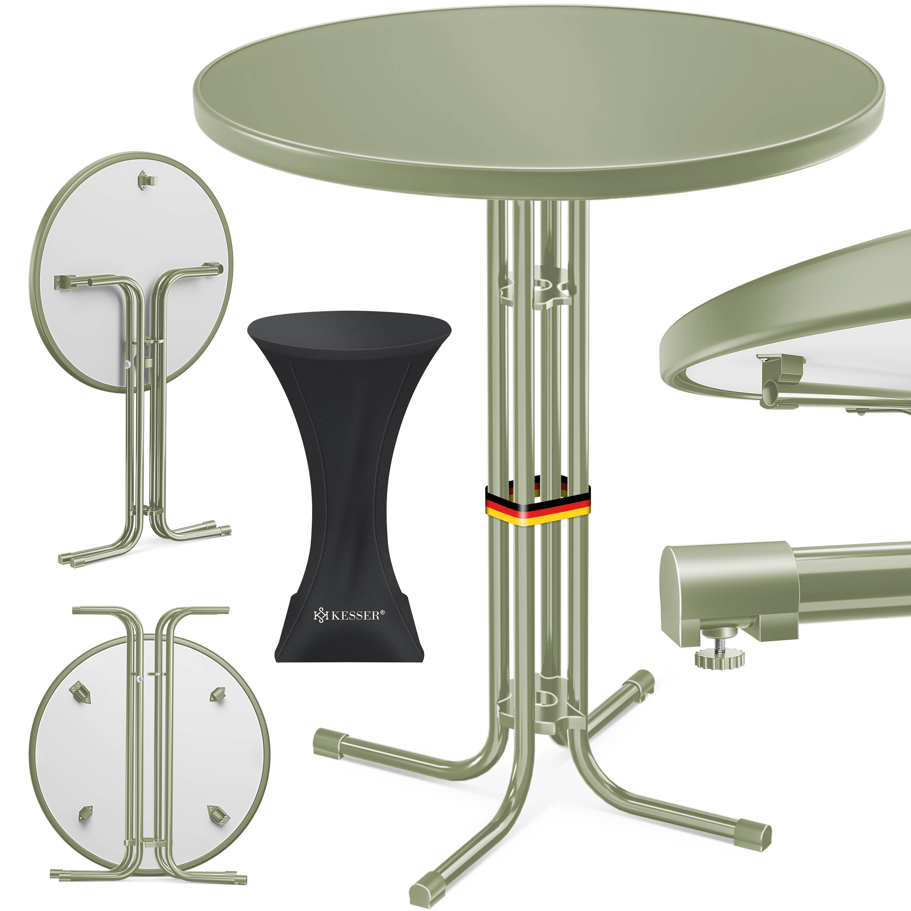KESSER&reg; Gastro Stehtisch klappbar - Gastronomie Bistrotisch rund - Wetterbest&auml;ndiger Klapptisch Gartentisch - Runder Partytisch - Hitzebest&auml;ndig - Stabil und sicher - Bild 1