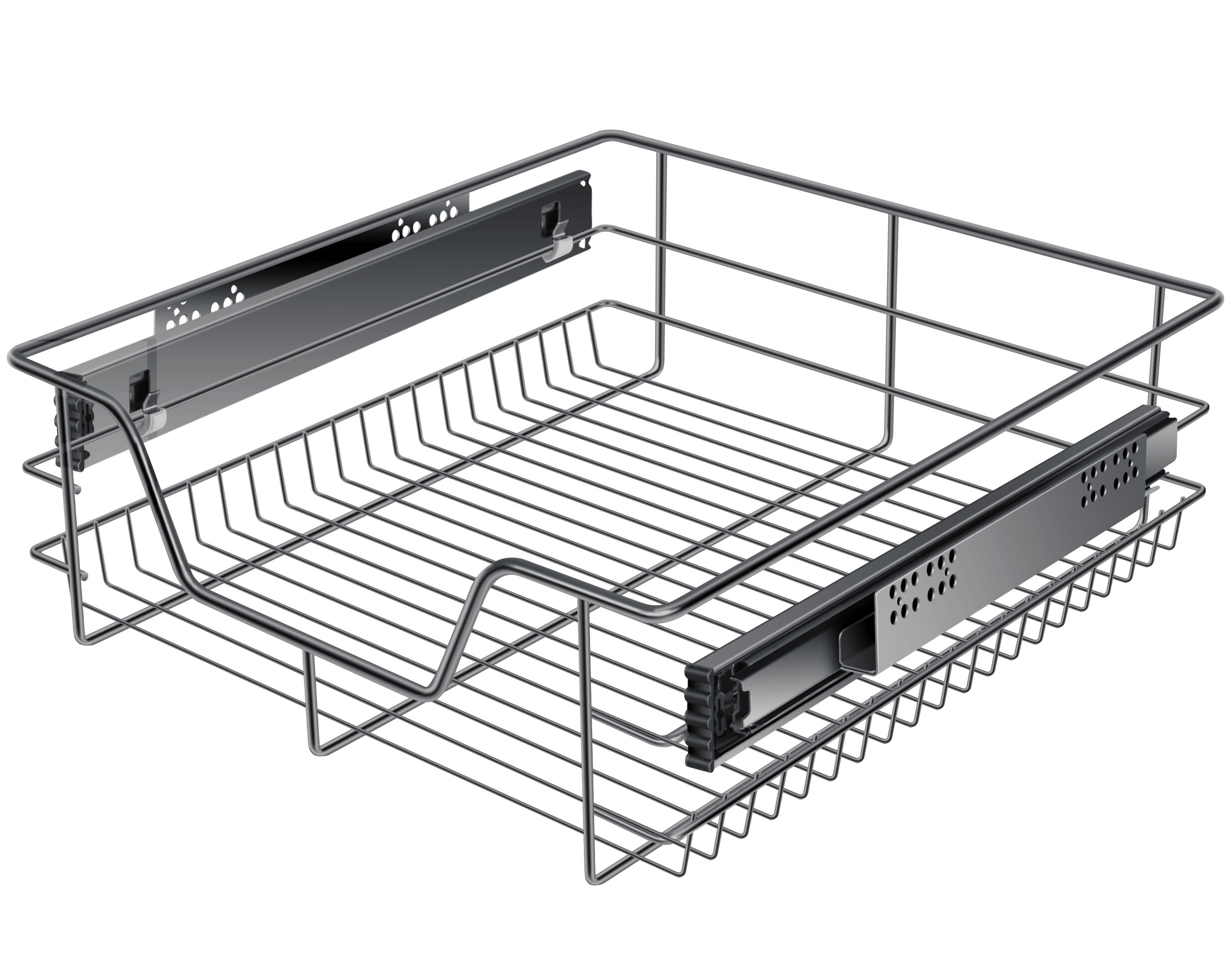 KESSER&reg; Teleskopschublade 30-60cm Schrankbreite verchromt aus Edelstahl Schubladeneinsatz f&uuml;r K&uuml;chenschrank Korbauszug Schrankauszug - Bild 1
