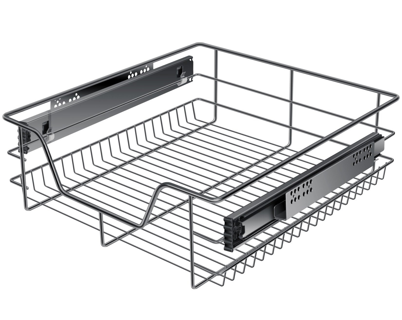 KESSER® Teleskopschublade 30-60cm Schrankbreite verchromt aus Edelstahl Schubladeneinsatz für Küchenschrank Korbauszug Schrankauszug