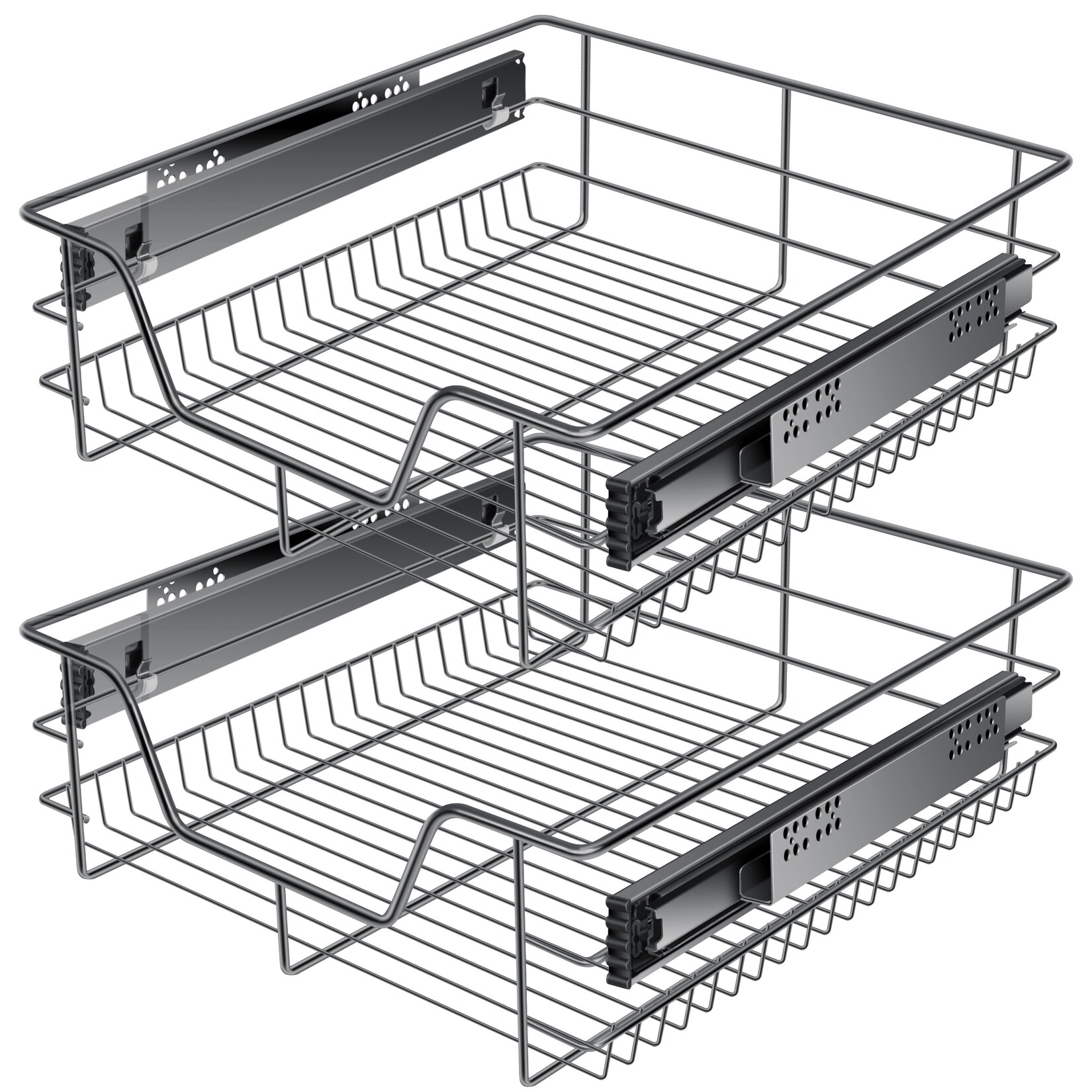 KESSER® Teleskopschublade 30-60cm Schrankbreite verchromt aus Edelstahl Schubladeneinsatz für Küchenschrank Korbauszug Schrankauszug | 04255598368568
