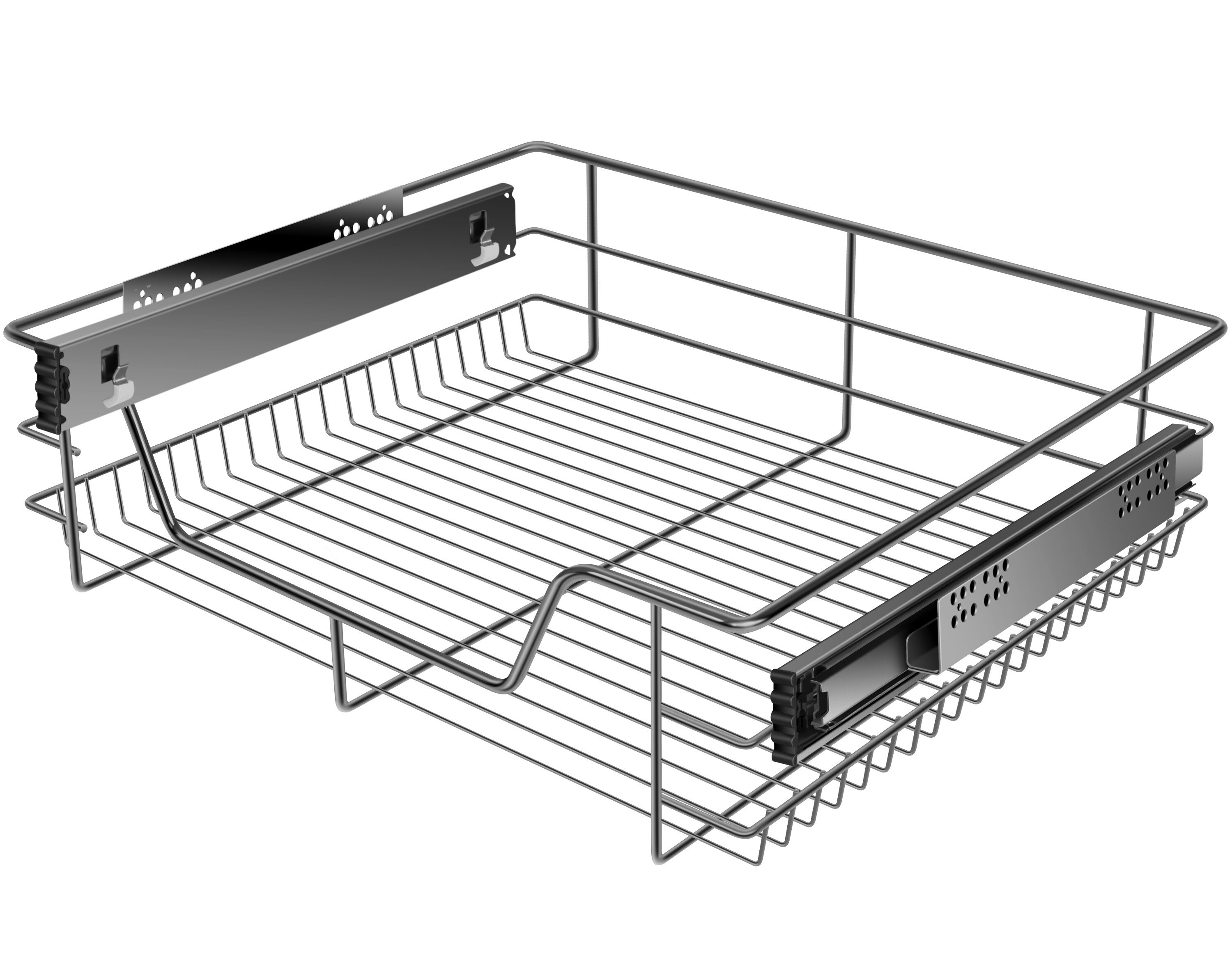 KESSER&reg; Teleskopschublade 30-60cm Schrankbreite verchromt aus Edelstahl Schubladeneinsatz f&uuml;r K&uuml;chenschrank Korbauszug Schrankauszug - Bild 1