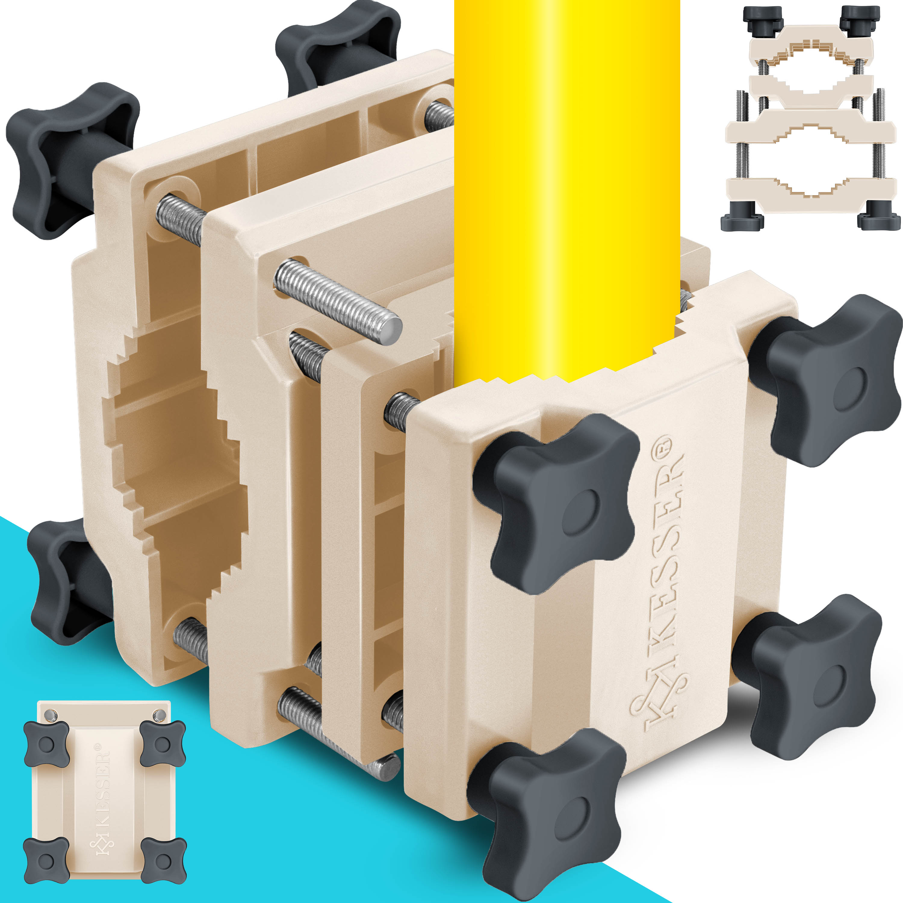 KESSER&reg; Premium Sonnenschirmhalter Universal Balkongel&auml;nder - Schirmst&auml;nder f&uuml;r eckige und runde Schirme | Balkon Terrasse Sonnenschirm Halterung hohe Flexibilit&auml;t  | Starke Klemmkraft - Bild 1