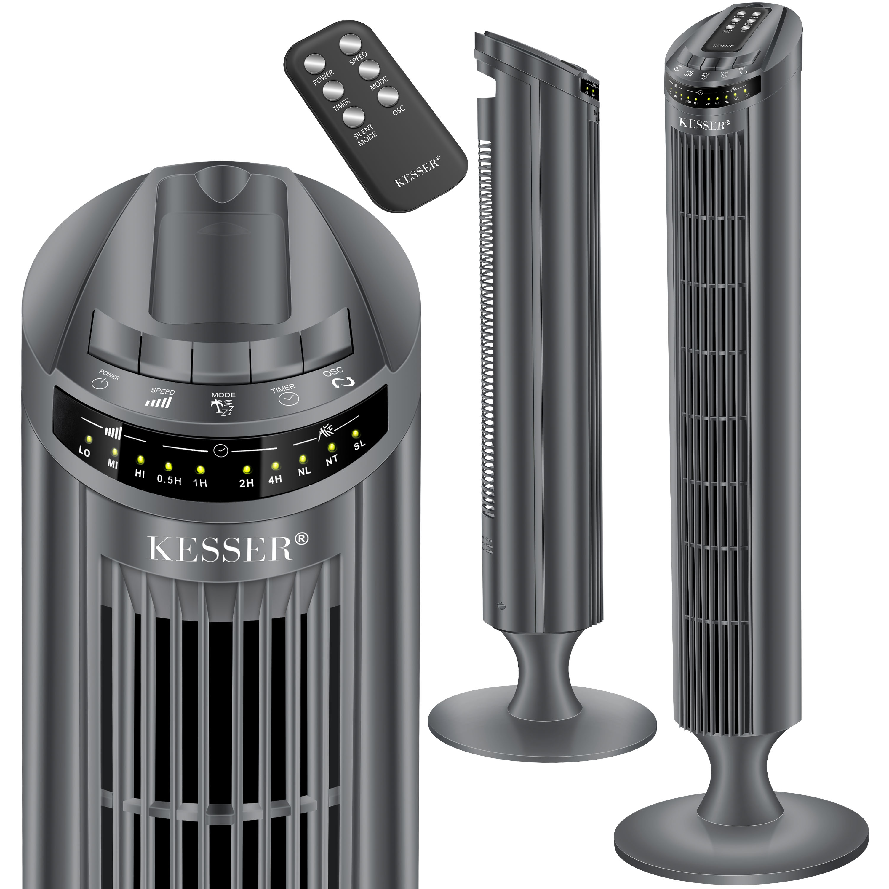 KESSER Turmventilator FERNBEDIENUNG Ventilator LED Display Standventilator Klimaanlage - Bild 1