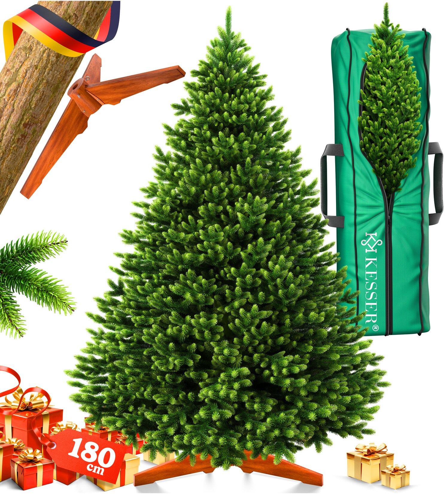 KESSER® Weihnachtsbaum künstlich, unglaublich Realistisch, naturgetreuer Tannenbaum, dichte Zweige, kein Nadeln, realistischer Pine Tree, …