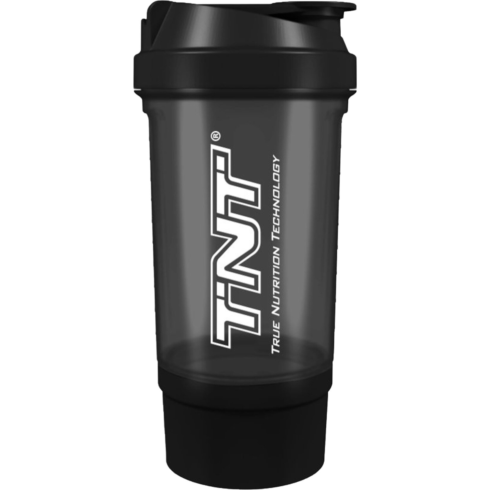 TNT Shaker 600ml mit extra Fach für Proteinpulver oder Kapseln | 04260677730372
