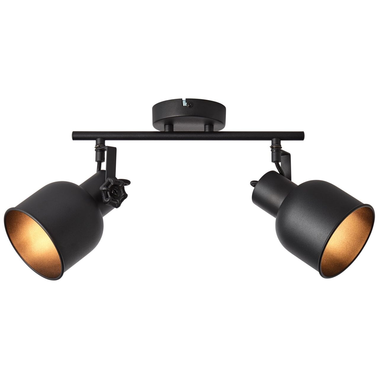 BRILLIANT Lampe, Rolet Spotrohr 2flg sand schwarz, Metall, 2x D45, E14, 18W,Tropfenlampen (nicht enthalten)