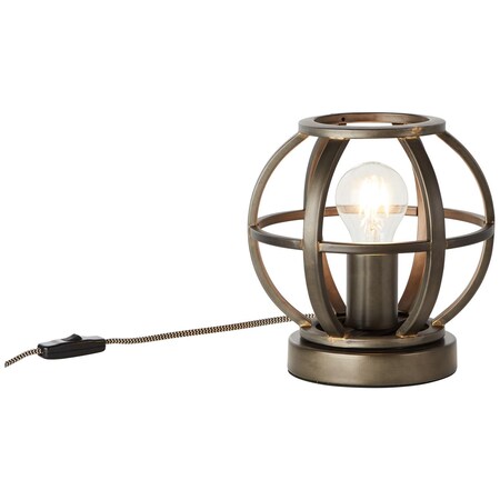 Lampe, kaufen Basia BRILLIANT stahl, (nicht Tischleuchte Metall, E27, 40W,Normallampen schwarz online A60, bei Netto enthalten) 1x