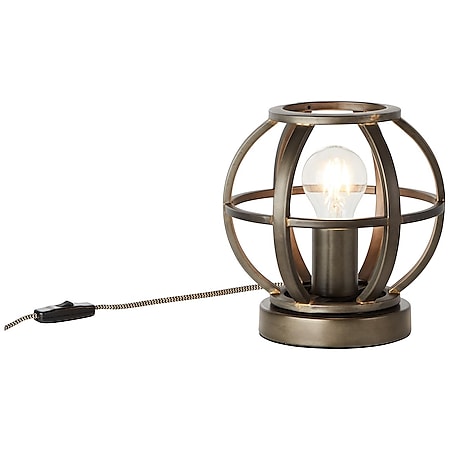 BRILLIANT Lampe, Basia Tischleuchte schwarz stahl, Metall, 1x A60, E27,  40W,Normallampen (nicht enthalten) online kaufen bei Netto