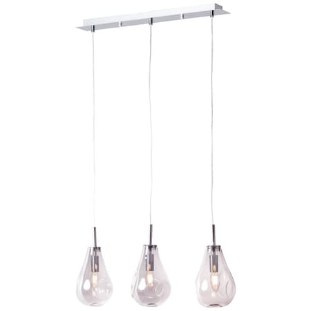 BRILLIANT Lampe, 3x Netto 25W,Tropfenlampen rauchglas/chrom, (nicht D45, Glas/Metall, Drops 3flg kaufen enthalten) online bei E14, Pendelleuchte