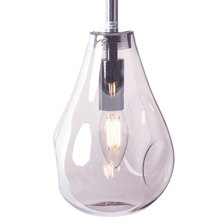 BRILLIANT Lampe, kaufen E14, rauchglas/chrom, online 25W,Tropfenlampen Netto 3flg Drops bei enthalten) Glas/Metall, Pendelleuchte (nicht D45, 3x