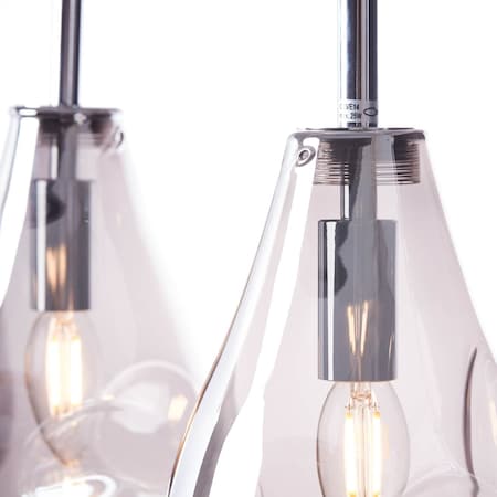 BRILLIANT Lampe, Drops Pendelleuchte 3flg kaufen rauchglas/chrom, (nicht online E14, bei Netto 3x D45, enthalten) Glas/Metall, 25W,Tropfenlampen