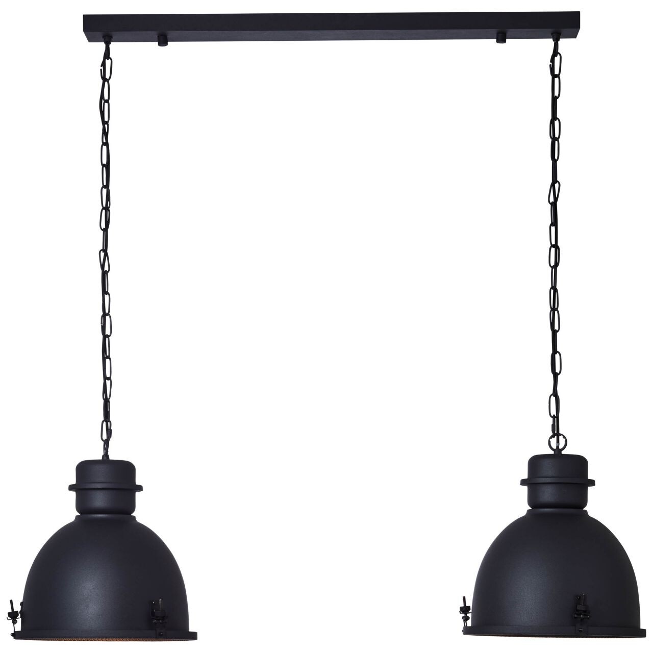 BRILLIANT Lampe, Kiki Pendelleuchte 2flg schwarz korund, Metall, 2x A60, E27, 52W,Normallampen (nicht enthalten) | 04004353382727