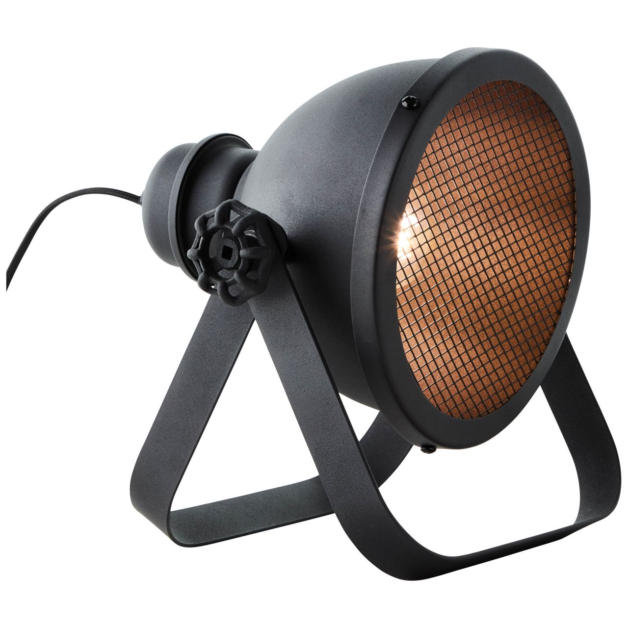 BRILLIANT Lampe, Kiki Tischleuchte schwarz korund, Metall, 1x A60, E27, 28W,Normallampen (nicht enthalten) - Bild 1