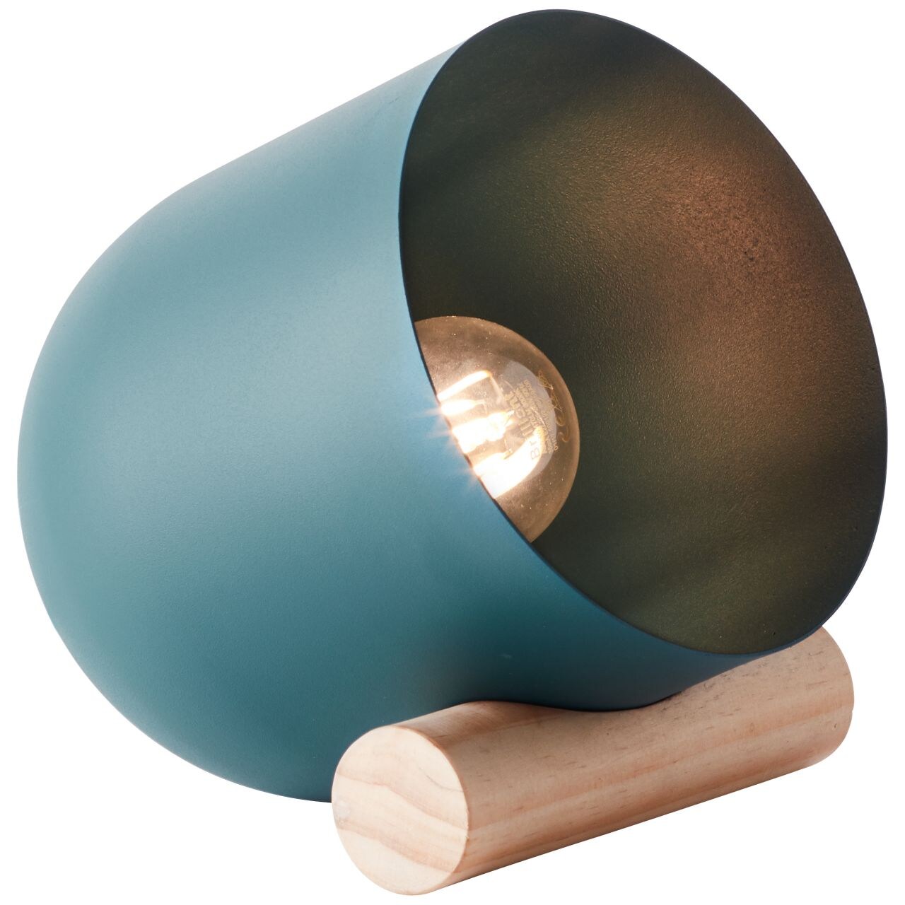 BRILLIANT Lampe, Koji Tischleuchte türkis, Metall/Holz, 1x A60, E27, 25W,Normallampen (nicht enthalten) | 04004353378669