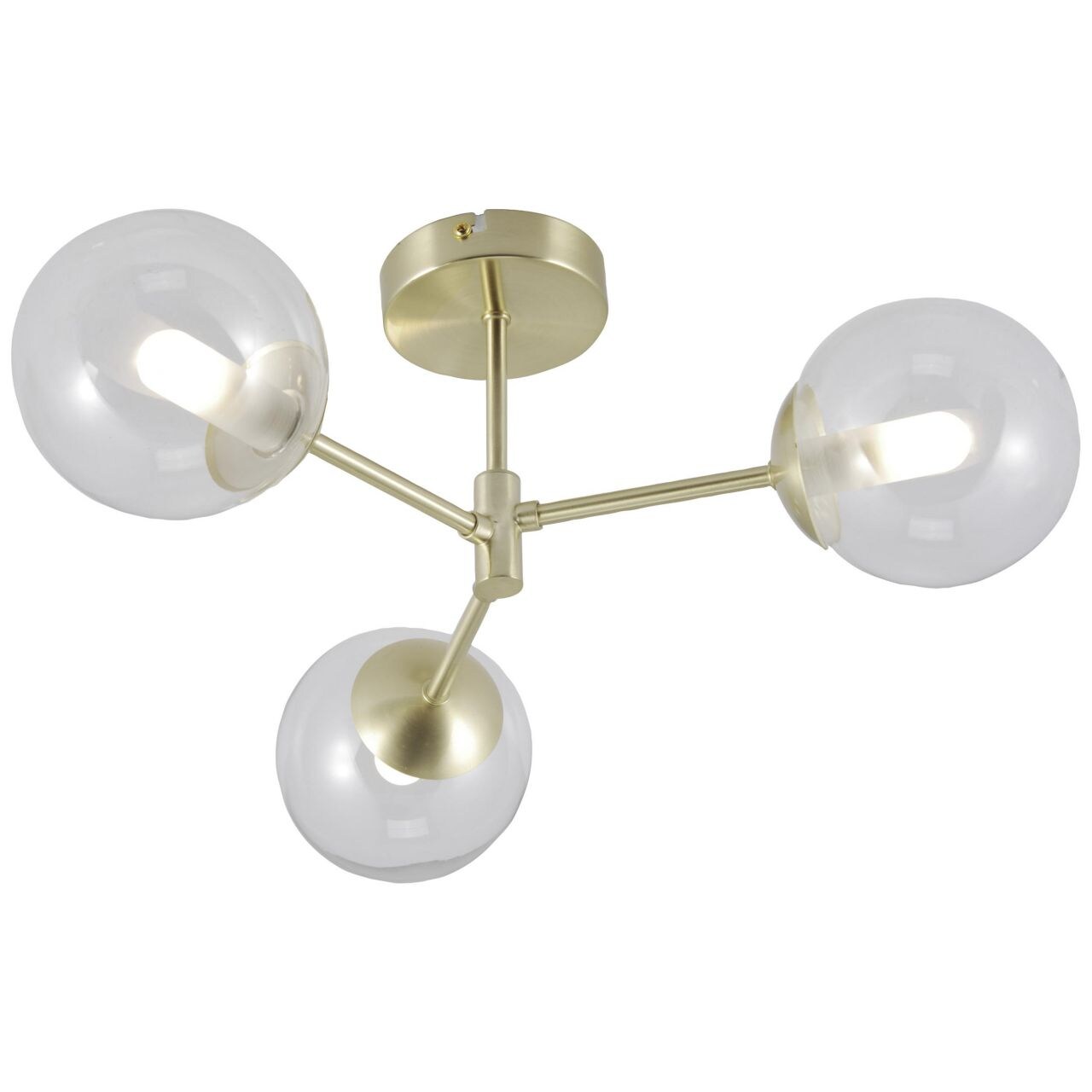BRILLIANT Lampe, Gitse Deckenleuchte 3flg edelstahl, Metall/Glas, 3x QT14, G9, 20W,Stiftsockellampen (nicht enthalten) | 04004353385322