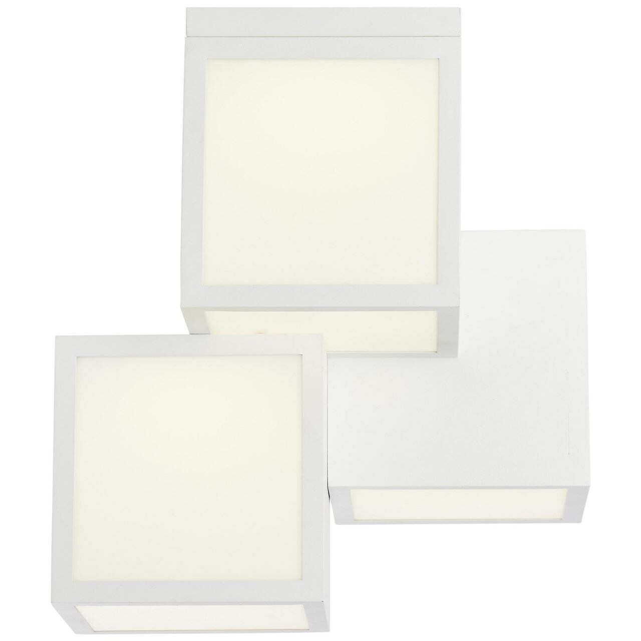BRILLIANT Lampe, Cubix LED Deckenleuchte 3flg weiß, Metall/Kunststoff, 1x 25W LED integriert, (2400lm, 3000K), A