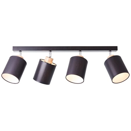Netto Metall/Holz/ 25W,Normallampen BRILLIANT 4x Lampe, Spotbalken 4flg Textil, E27, kaufen schwarz/holzfarbend, online enthalten) bei Vonnie (nicht A60,