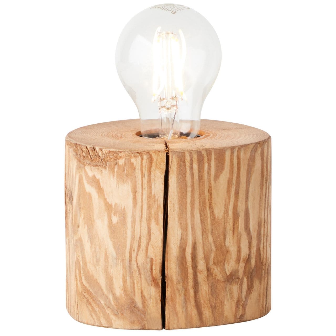 BRILLIANT Lampe, Trabo Tischleuchte 10cm kiefer gebeizt, Holz, 1x A60, E27, 25W,Normallampen (nicht enthalten) - Bild 1