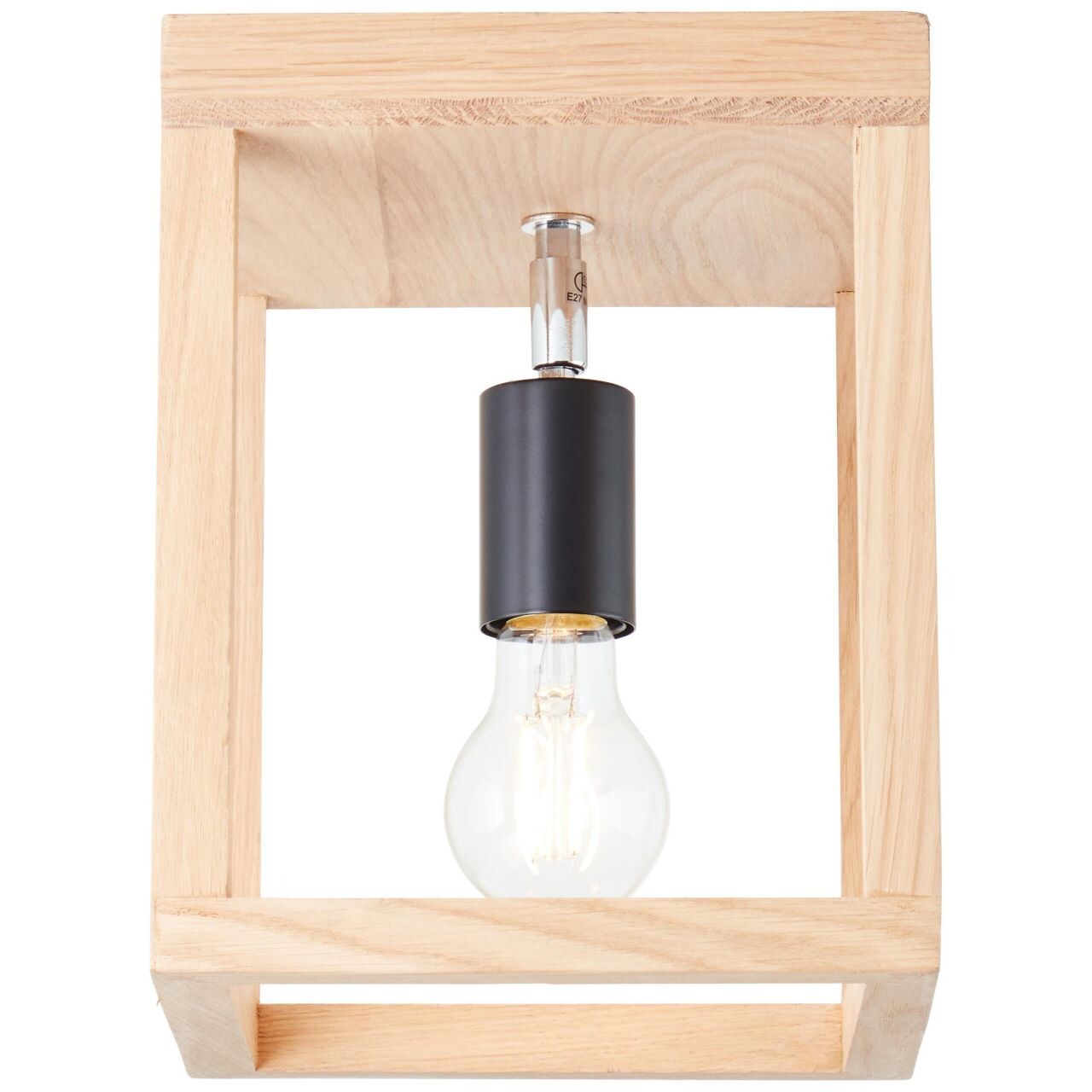 BRILLIANT Lampe, Nerea Deckenleuchte 1flg eiche geölt, Holz/Metall, 1x A60, E27, 15W,Normallampen (nicht enthalten) | 04004353393617