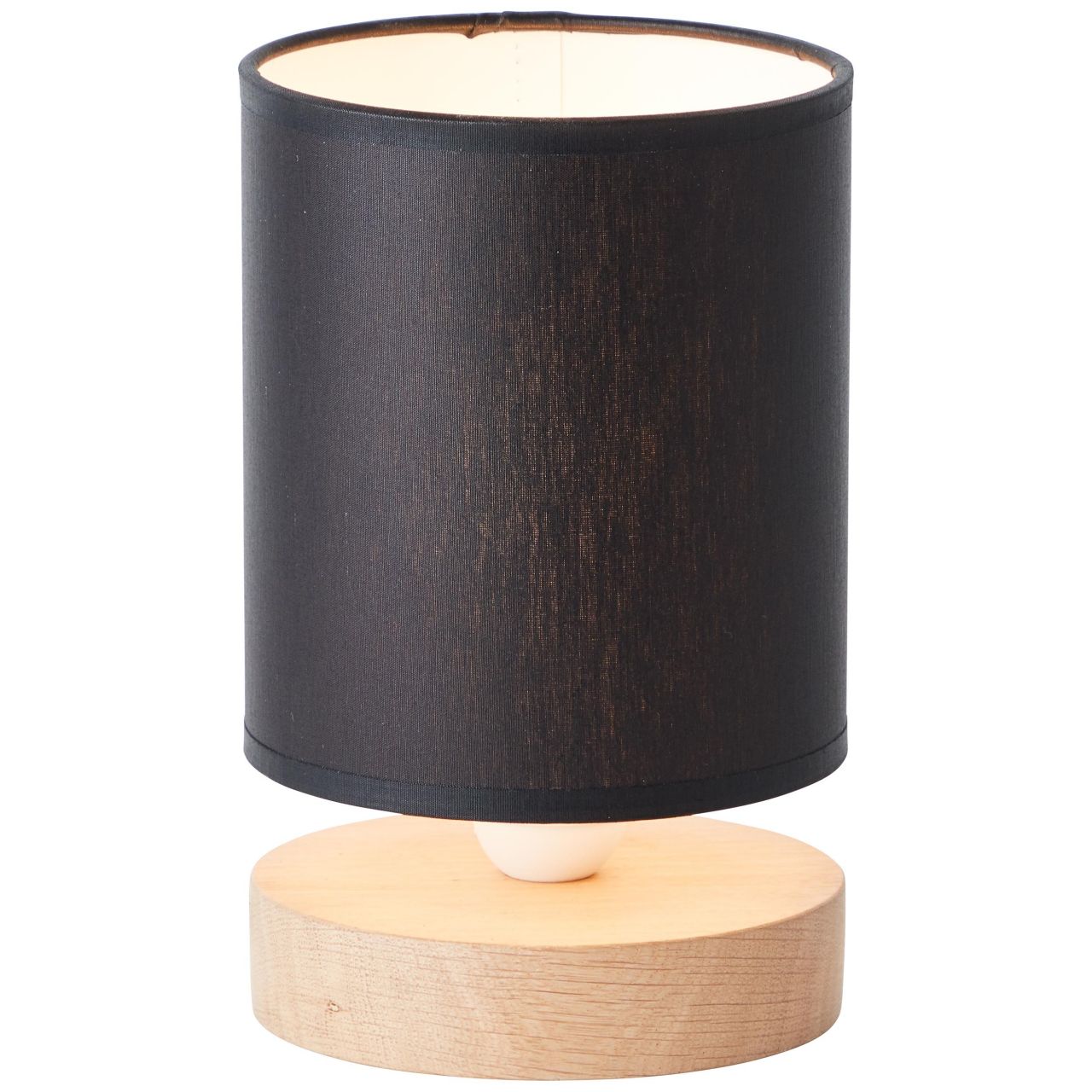 BRILLIANT Lampe, Vonnie Tischleuchte schwarz/holzfarbend, Metall/Holz/Textil, 1x A60, E27, 25W,Normallampen (nicht enthalten) - Bild 1