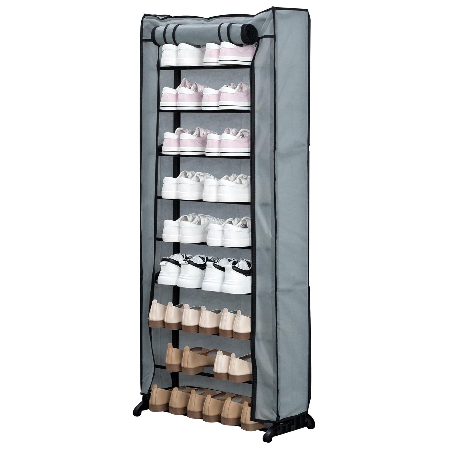 Herzberg HG-8076: 9-Stufiger Organizer f&uuml;r Kleine Schuhregale Grau - Bild 1