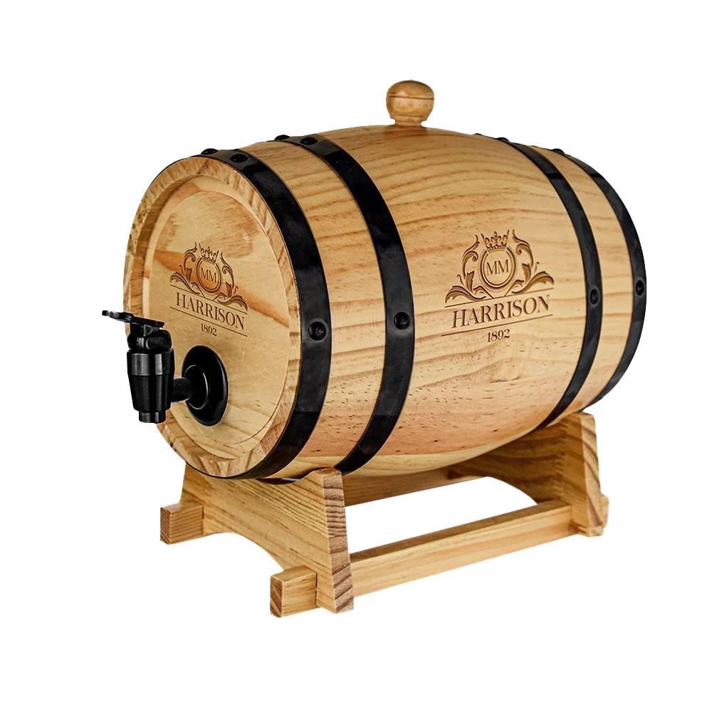 Wein- und Whiskyfass mit Zapfhahn - Holz - 3 l - Bild 1