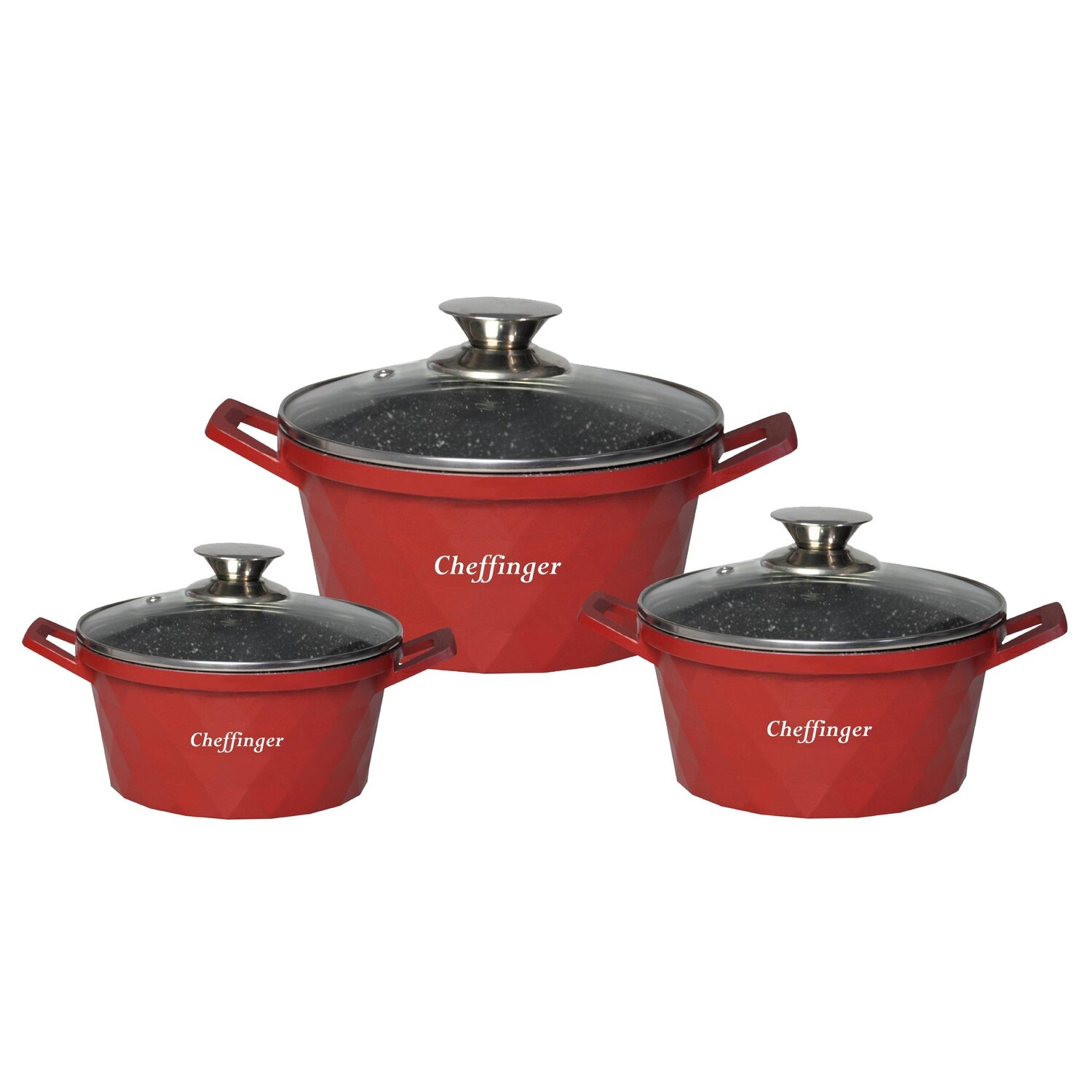 Set mit Töpfen – rotes Design – 6-teilig | 09502744944356