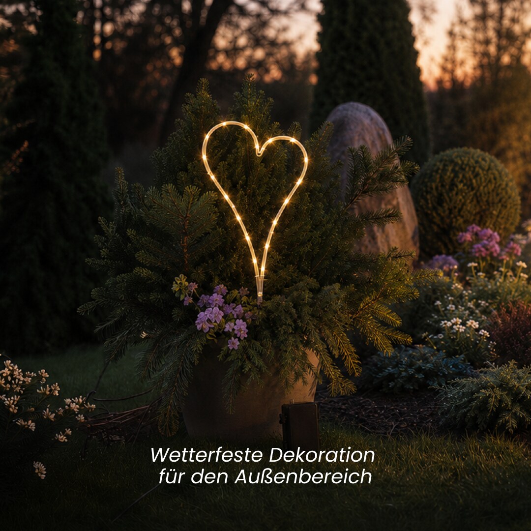 Star Trading LED Grablicht Herz – Batteriebetriebenes Gedenkherz mit Timer , warmweißes LED Licht , IP44 , Outdoor Grabdekoration , 21 x 39 cm online kaufen bei Netto