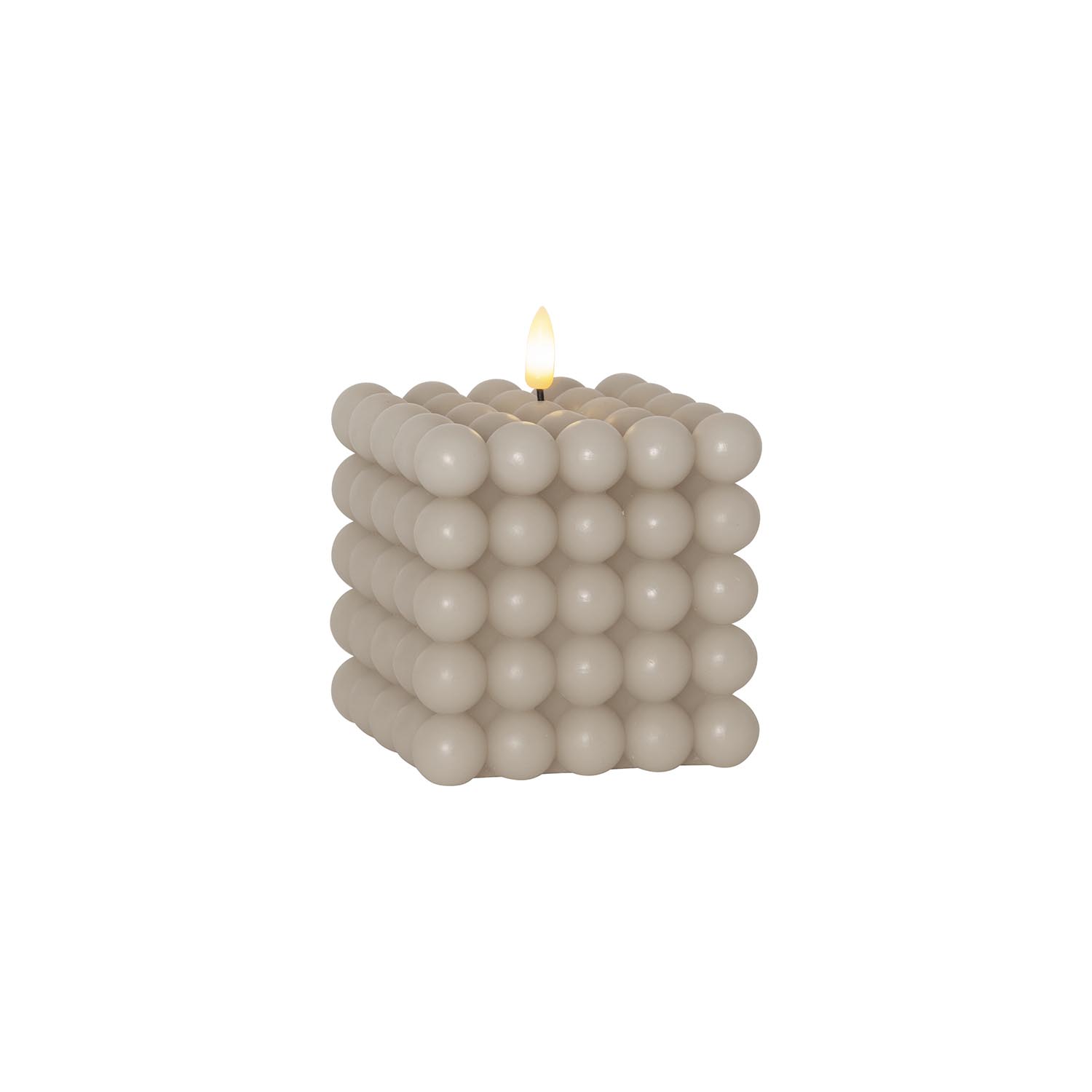 Bubble Kerze -Dot' , Echtwachs , beige , warmwei&szlig;es LED Licht , 10x12 ,5cm - Bild 1