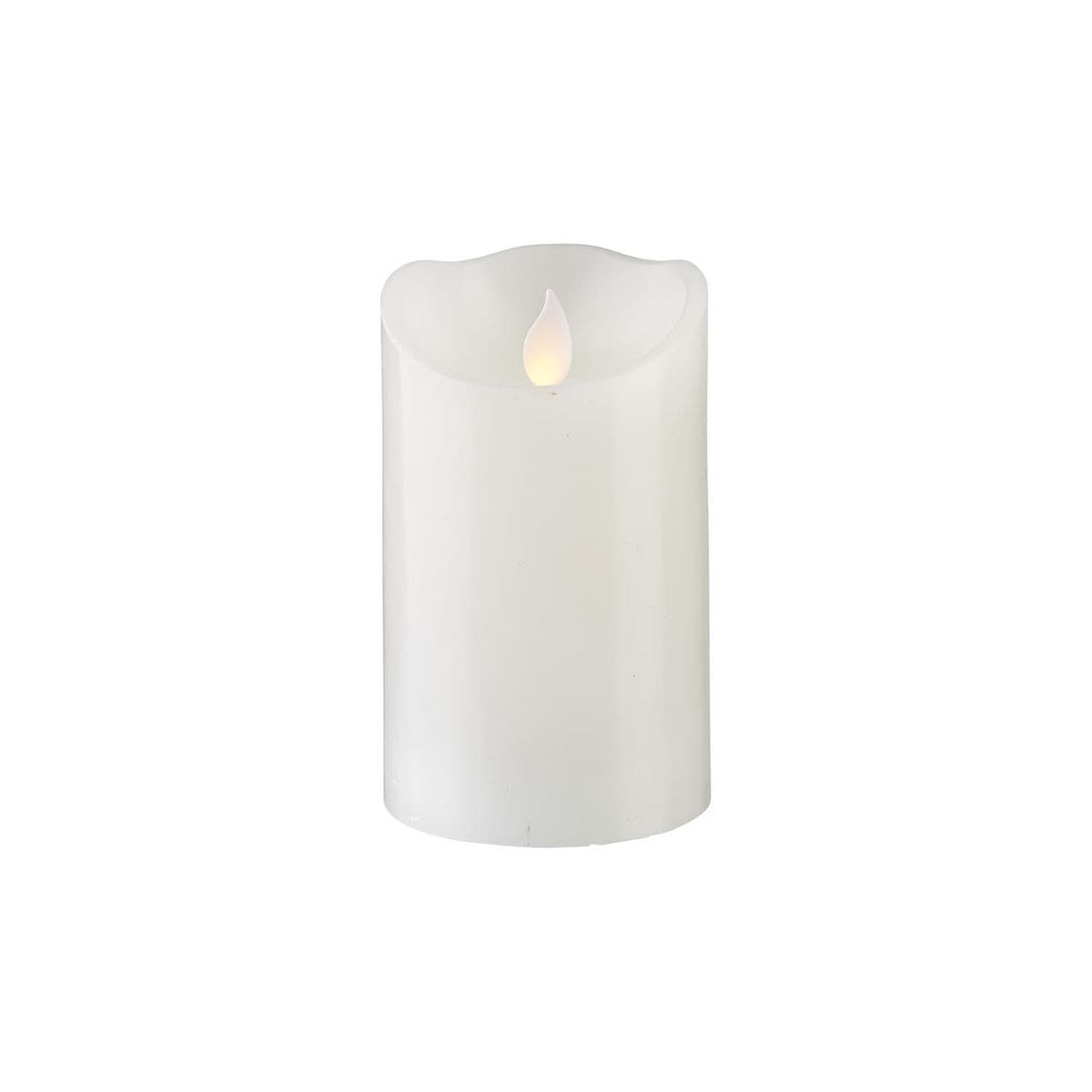 LED Stumpenkerze ,M-Twinkle' aus Echtwachs , Batterie und Timer , wei&szlig; , 12 ,5cm - Bild 1